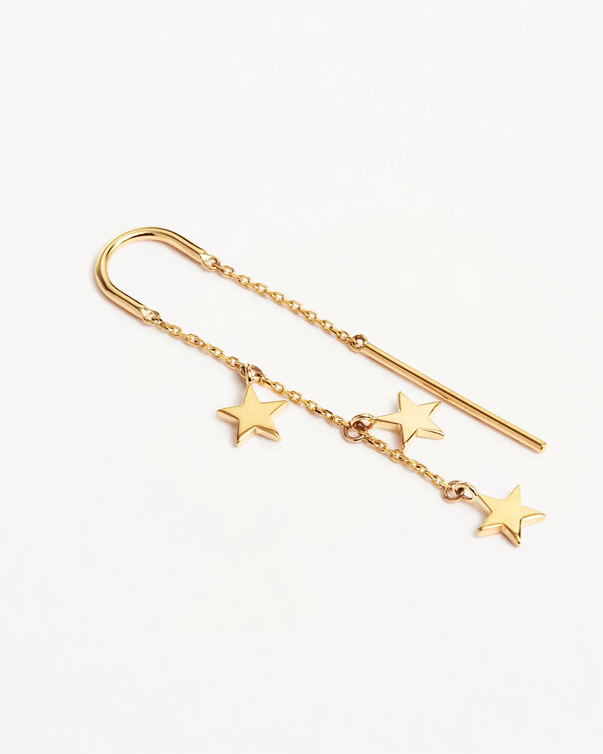 9k Solid Gold Star Bright Thread Earring Bycharlotte