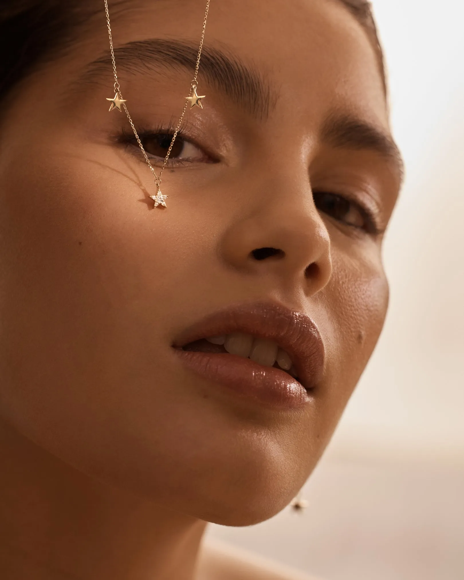 9k Solid Gold Stargazer Lab-Grown Diamond Necklace Bycharlotte