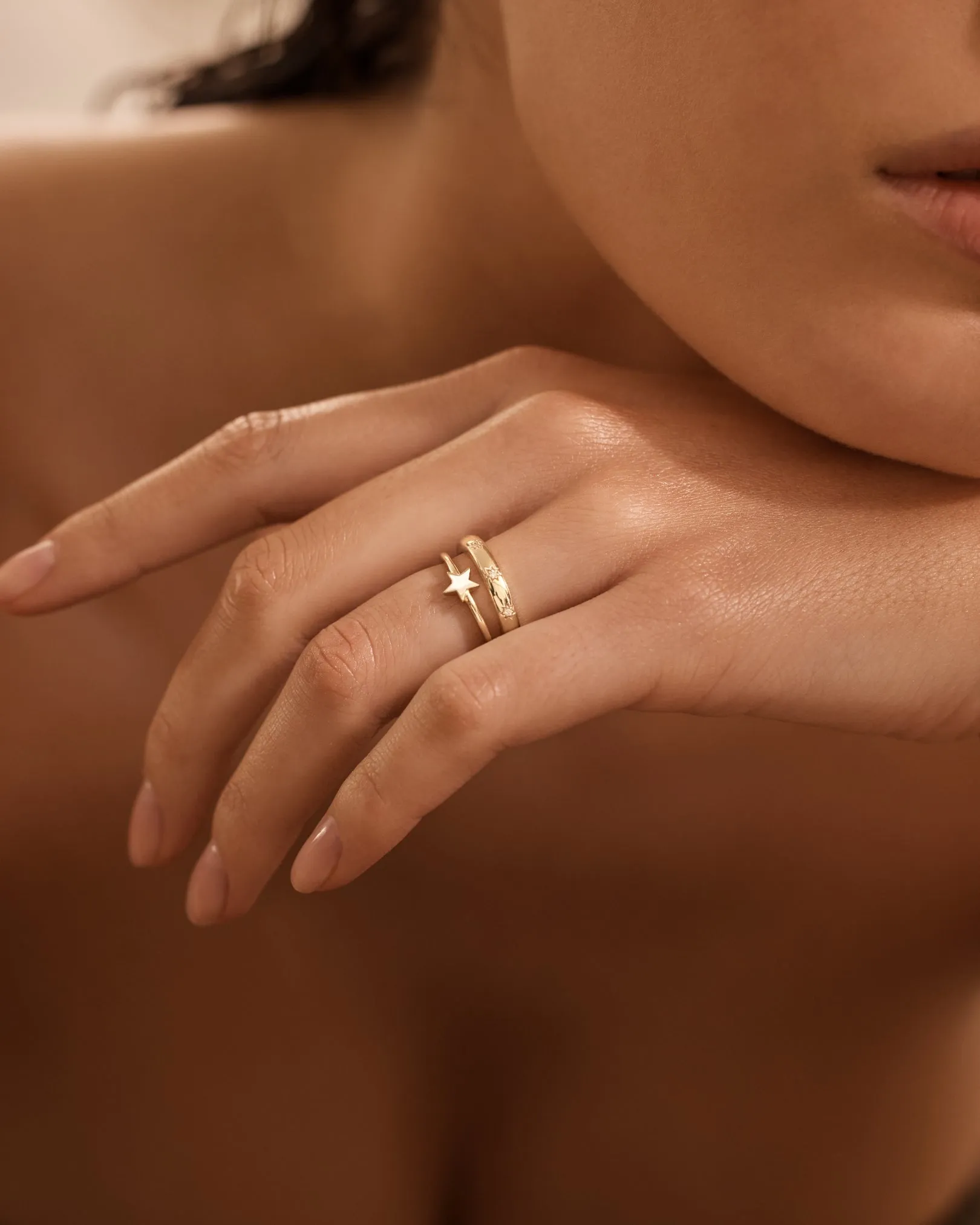 9k Solid Gold Stargazer Lab-Grown Diamond Ring Bycharlotte