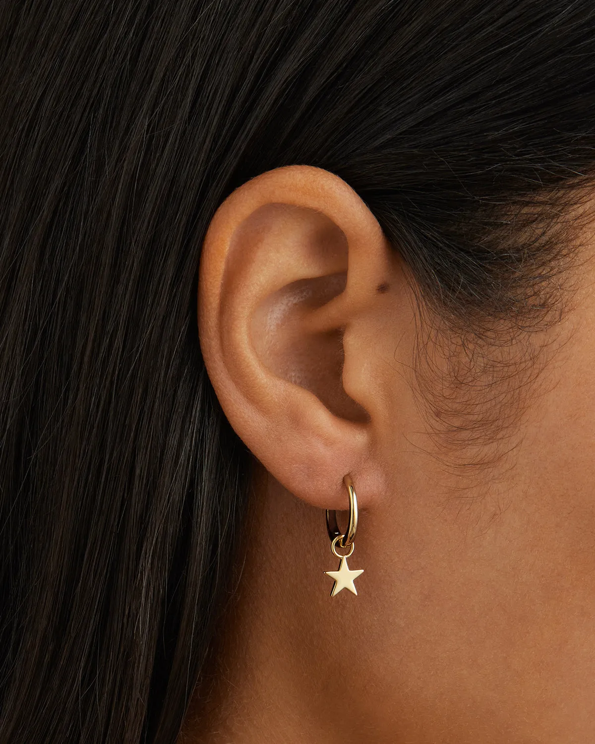 9k Solid Gold Wishing on a Star Hoop Bycharlotte
