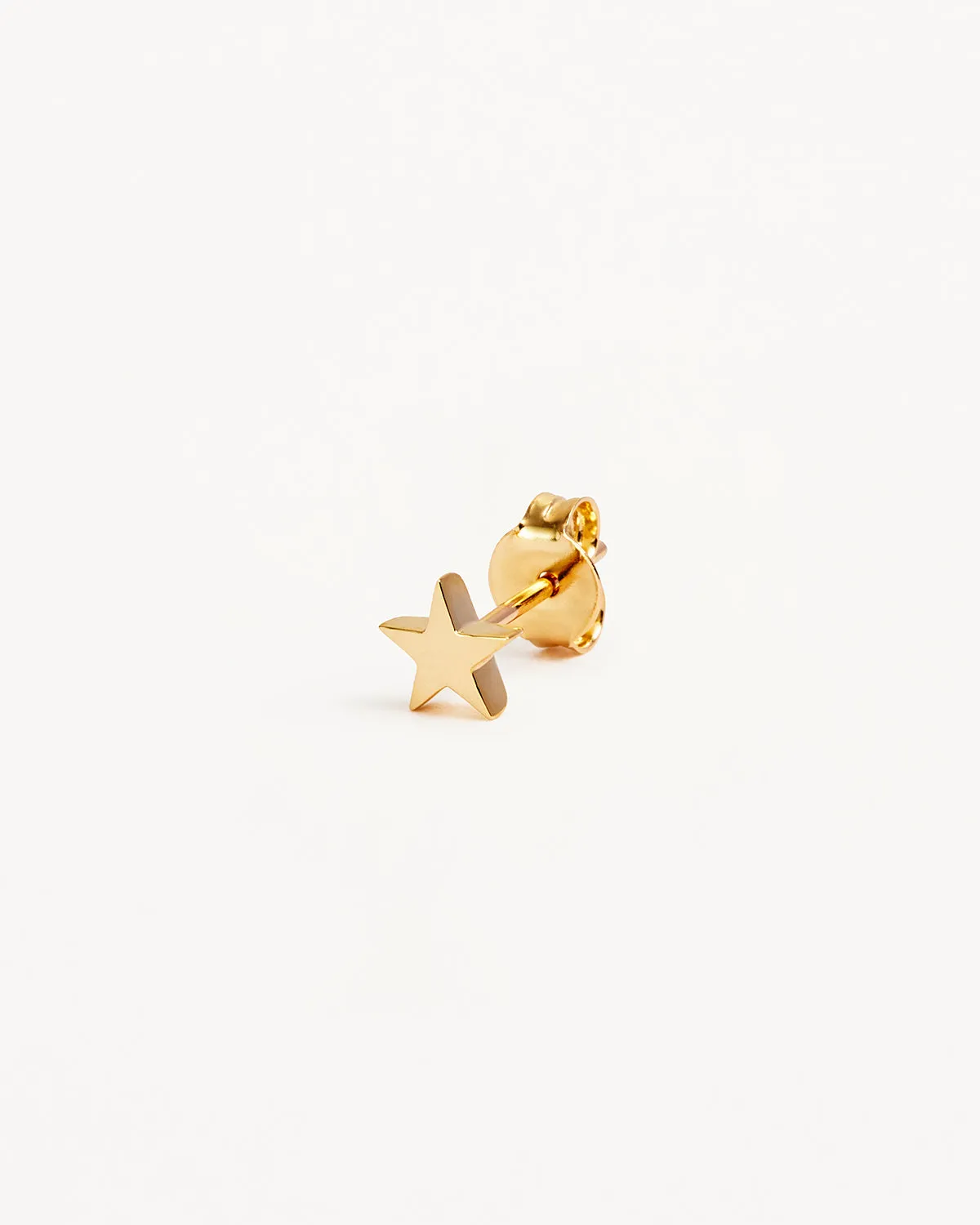 9k Solid Gold Wishing on a Star Stud Earring Bycharlotte