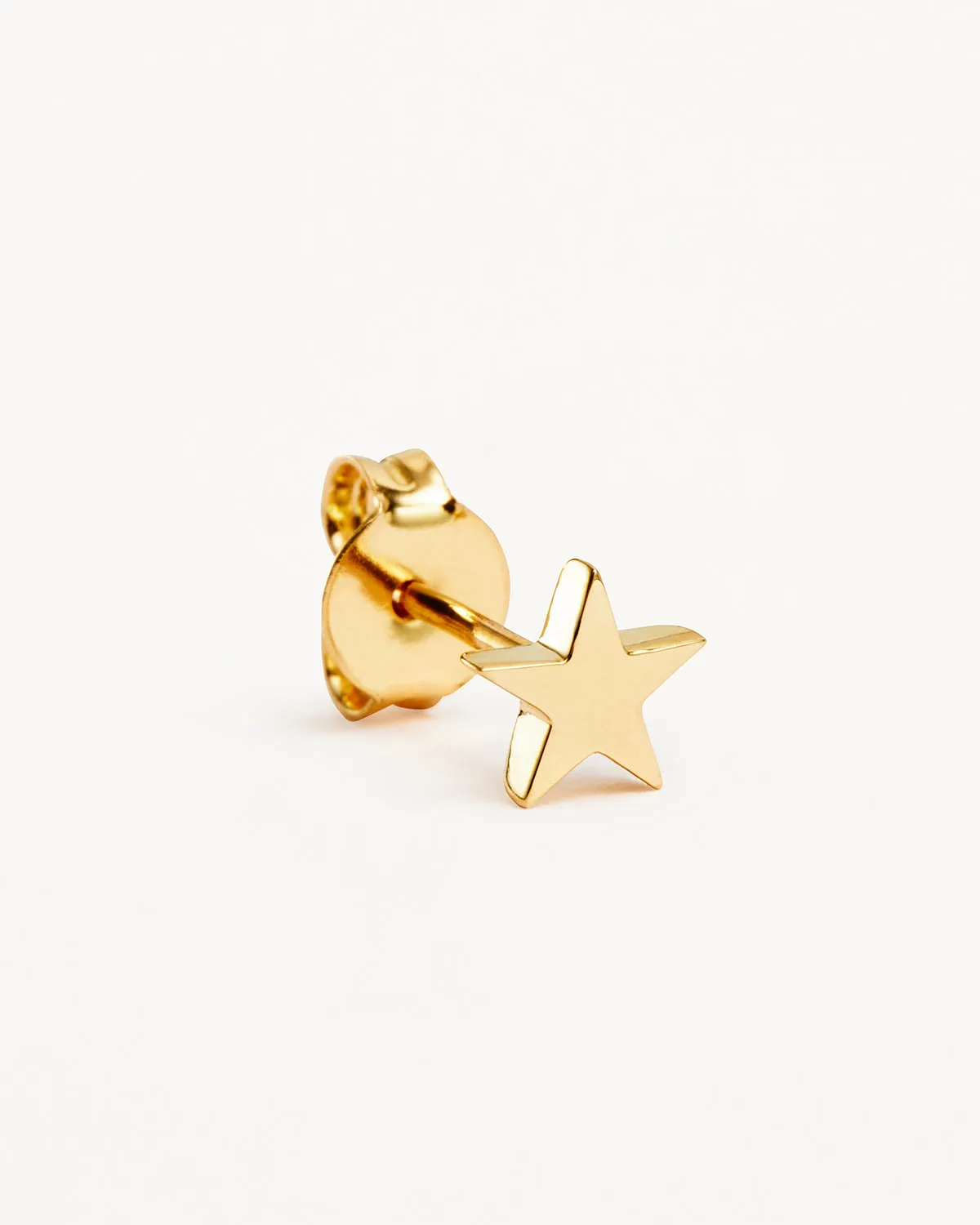 9k Solid Gold Wishing on a Star Stud Earring Bycharlotte