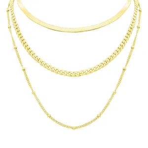 Adornia Layered Chain Necklace gold