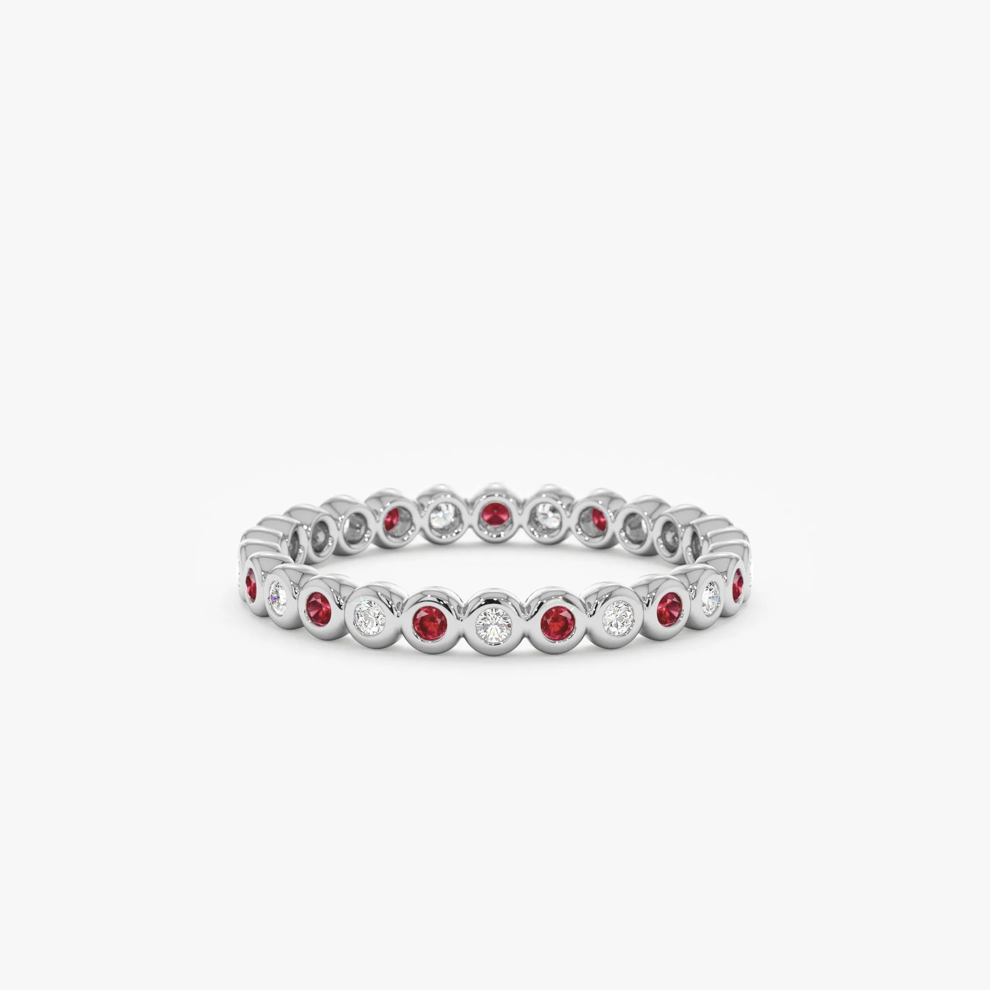 Alternating Ruby and Diamond Eternity Band, Nyra SARAHELISE