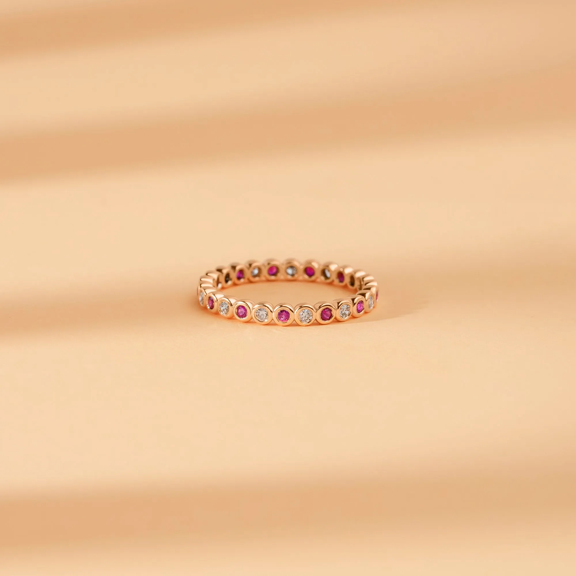 Alternating Ruby and Diamond Eternity Band, Nyra SARAHELISE