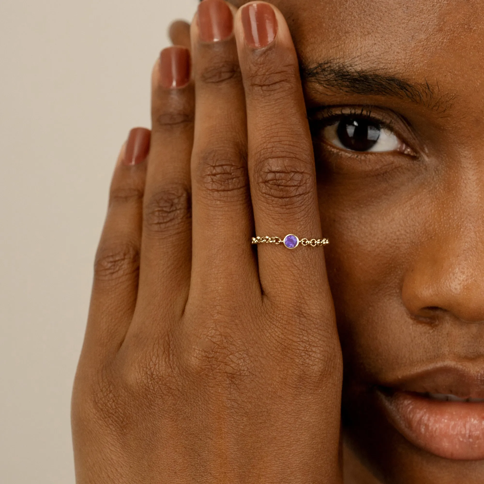 Amethyst Chain Ring, Adriana SARAHELISE