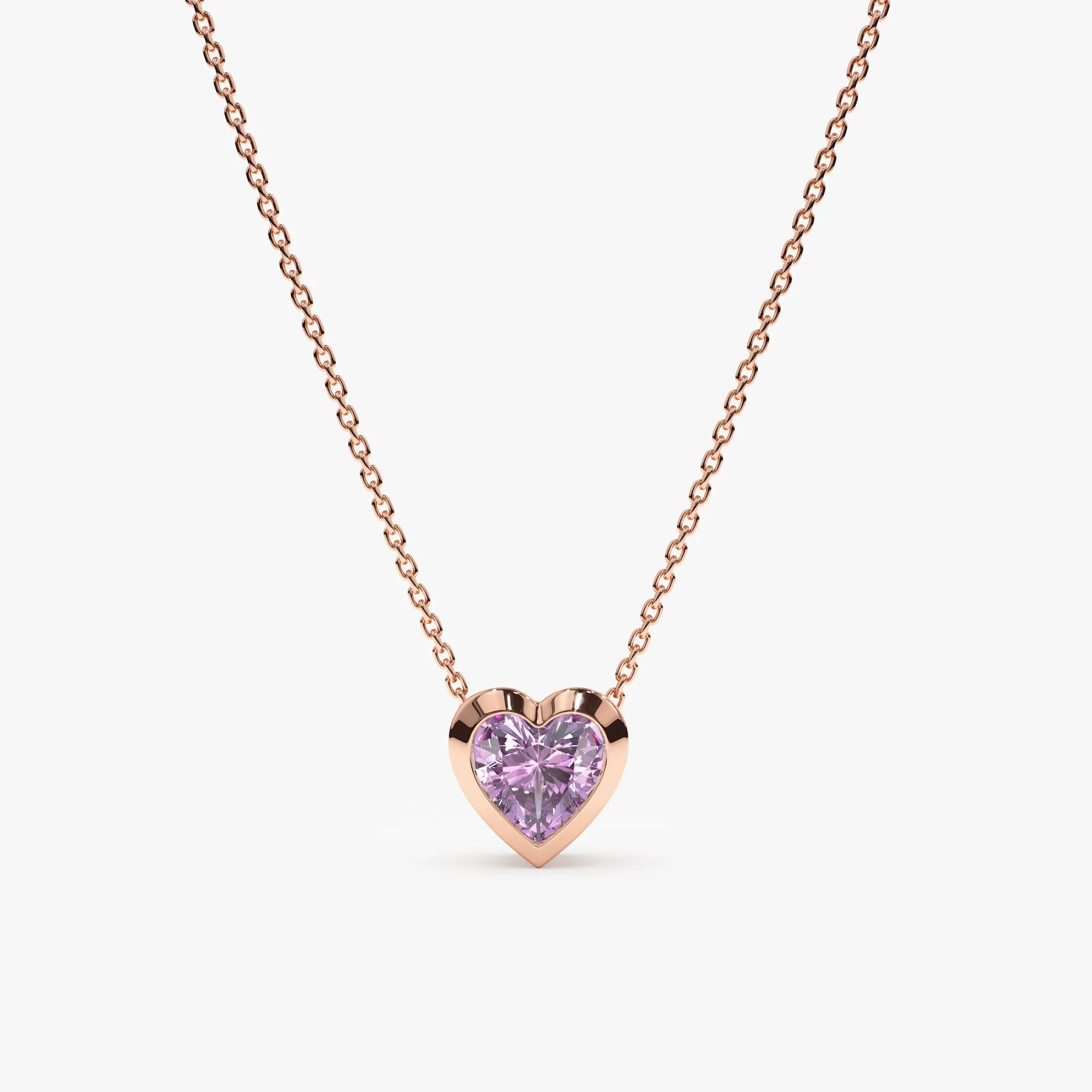 Amethyst Heart Necklace, Ashly SARAHELISE