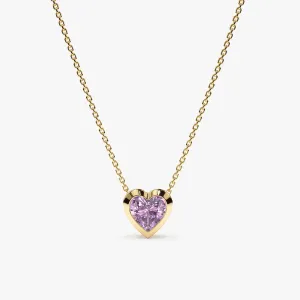 Amethyst Heart Necklace, Ashly SARAHELISE