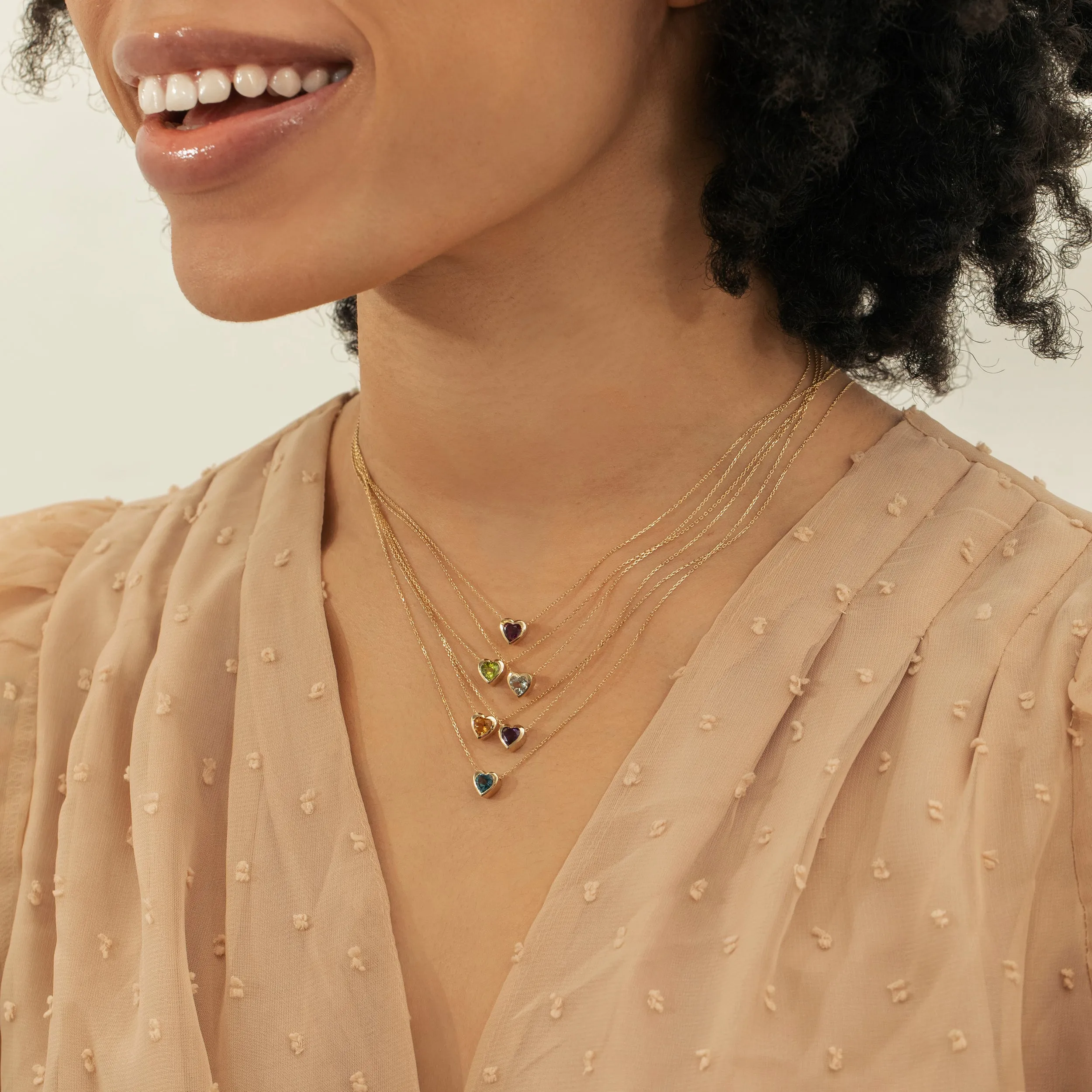 Amethyst Heart Necklace, Ashly SARAHELISE