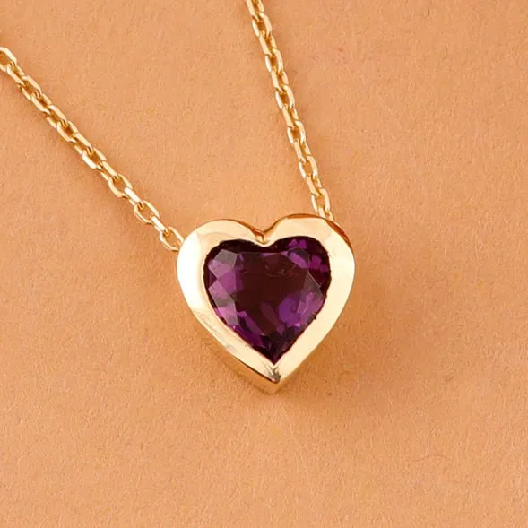 Amethyst Heart Necklace, Ashly SARAHELISE
