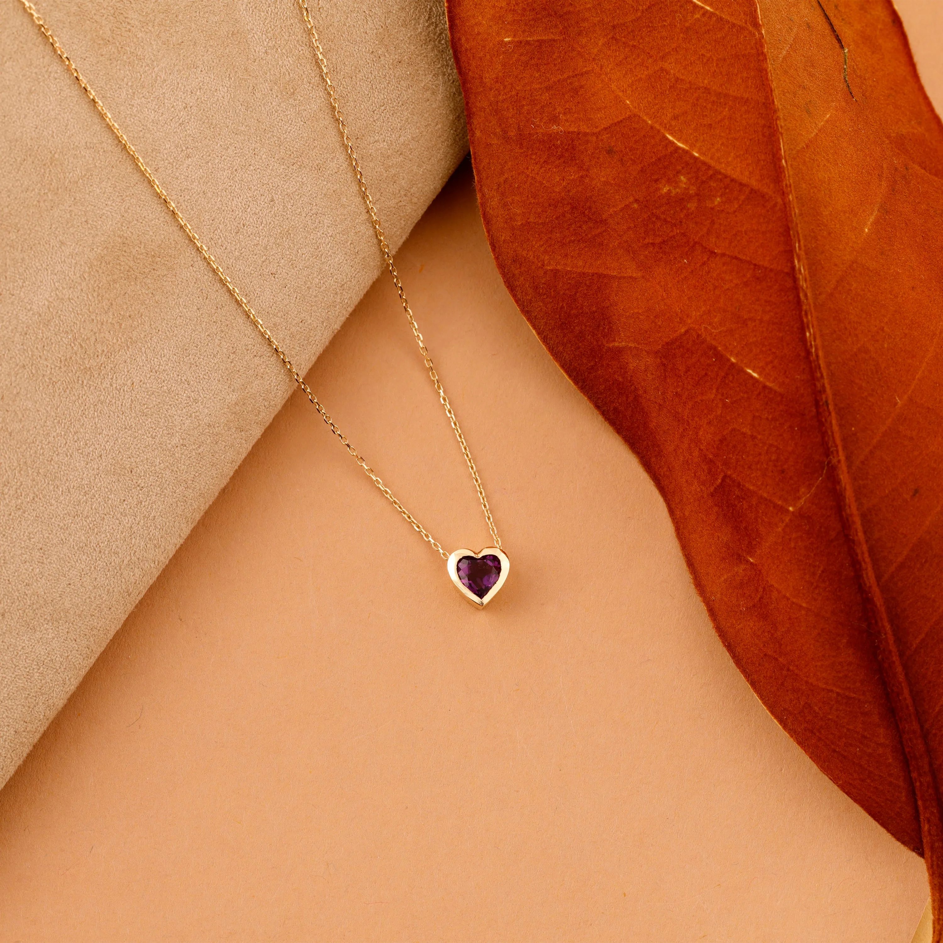 Amethyst Heart Necklace, Ashly SARAHELISE