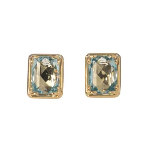 Aquamarine 14K Yellow Gold River Stud Earrings Croghans