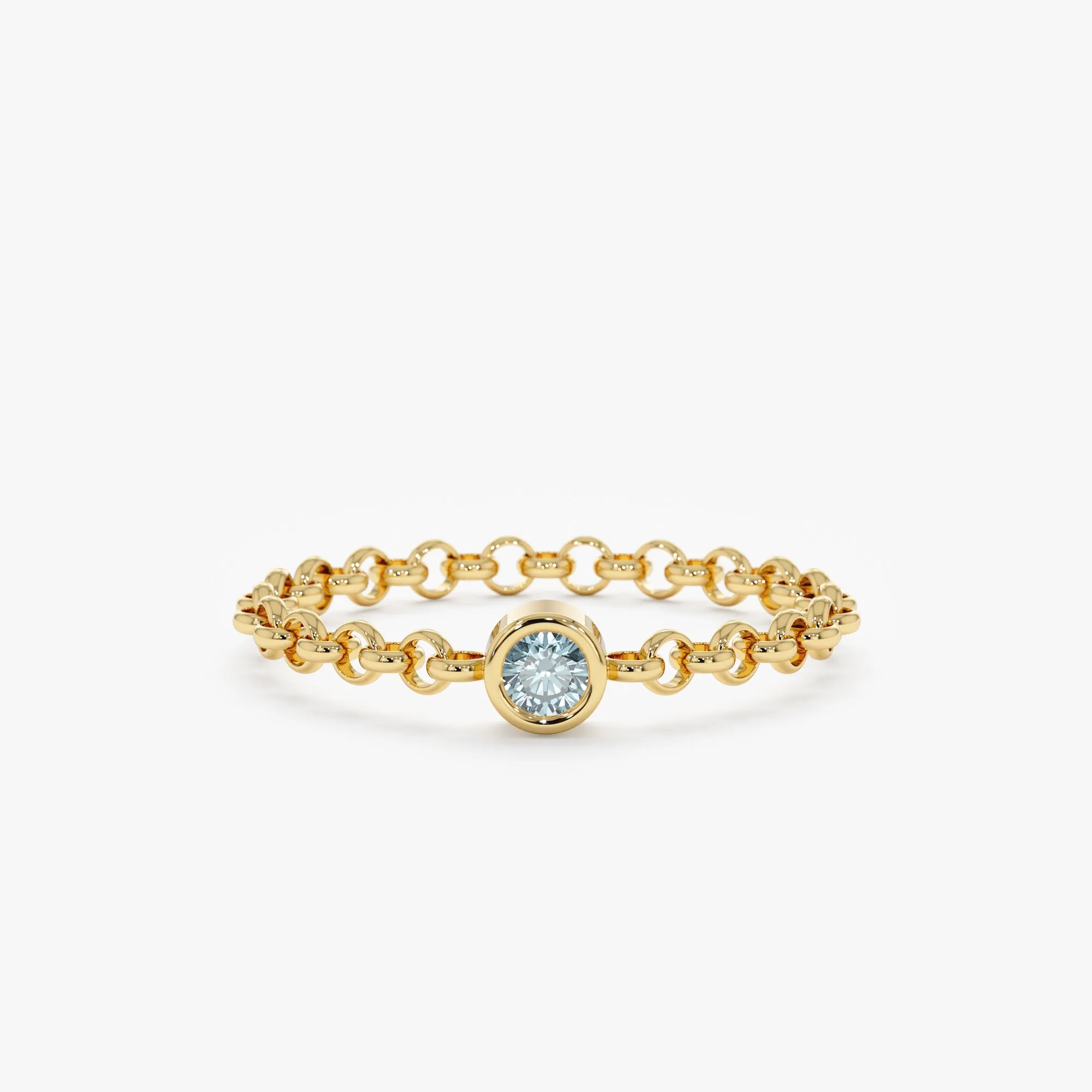 Aquamarine Chain Ring, Adriana SARAHELISE