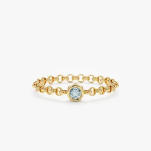 Aquamarine Chain Ring, Adriana SARAHELISE