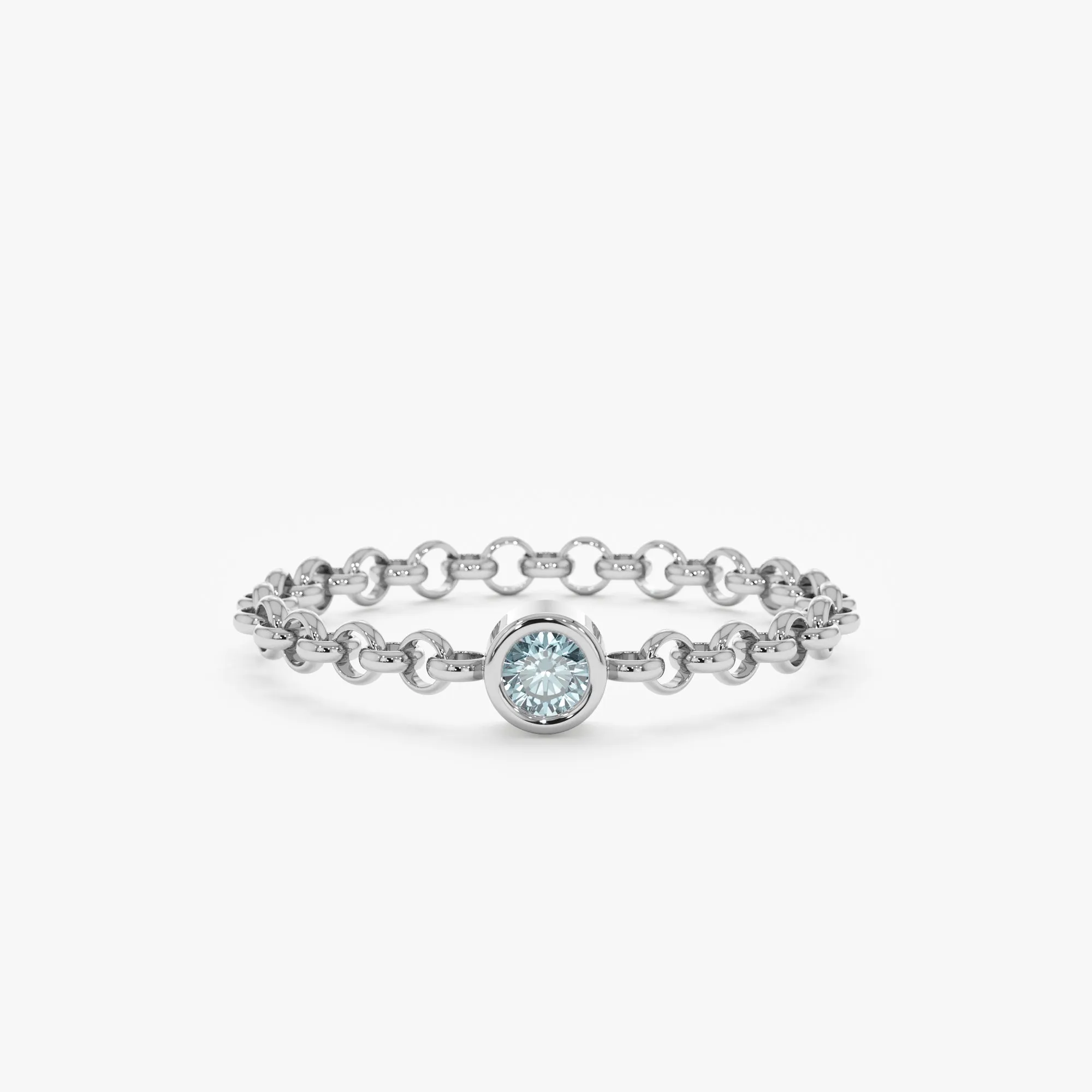 Aquamarine Chain Ring, Adriana SARAHELISE