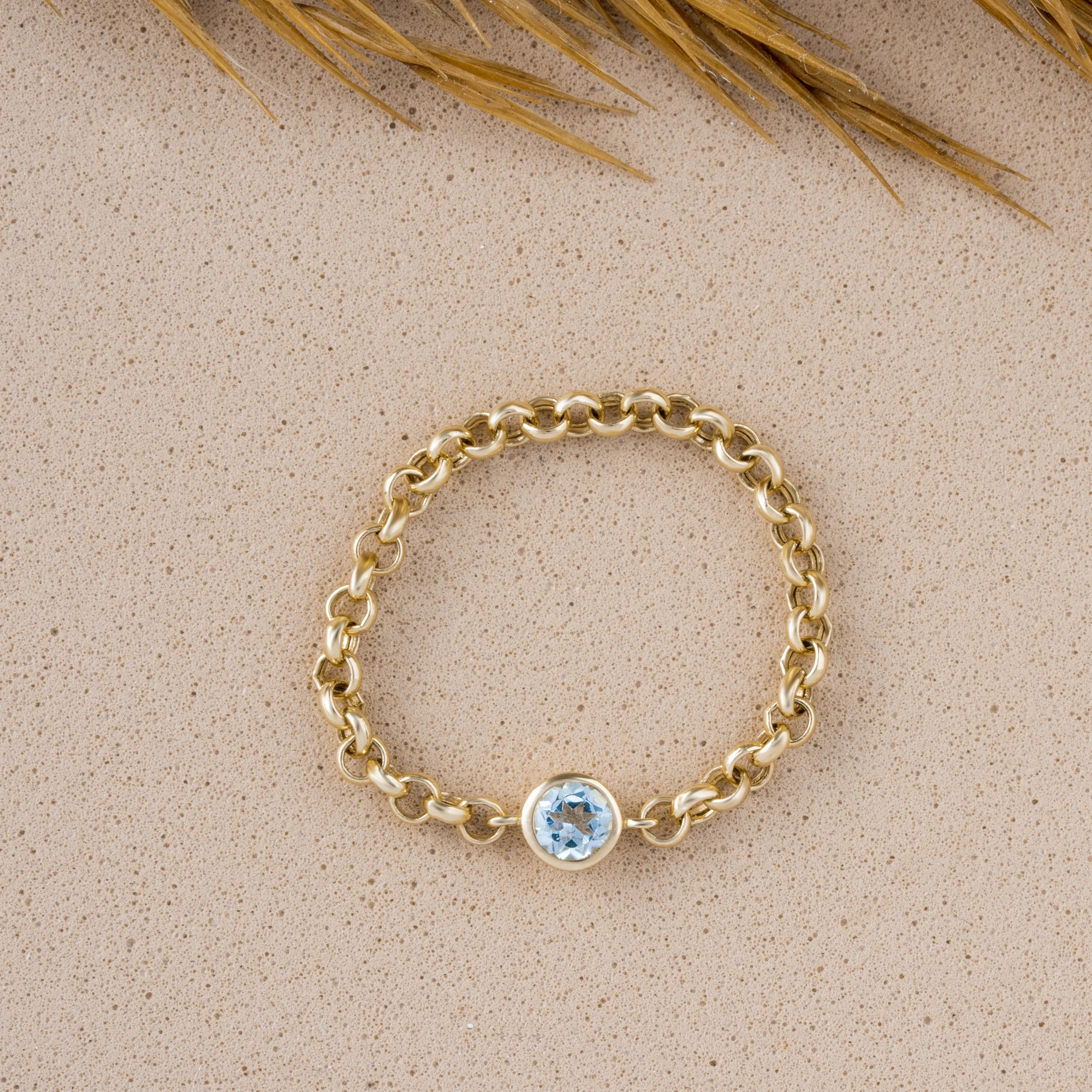 Aquamarine Chain Ring, Adriana SARAHELISE