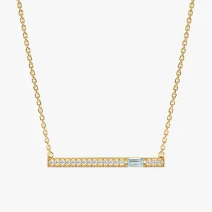 Aquamarine Diamond Bar Necklace, Madilyn SARAHELISE