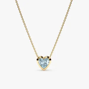 Aquamarine Heart Necklace, Ashly SARAHELISE