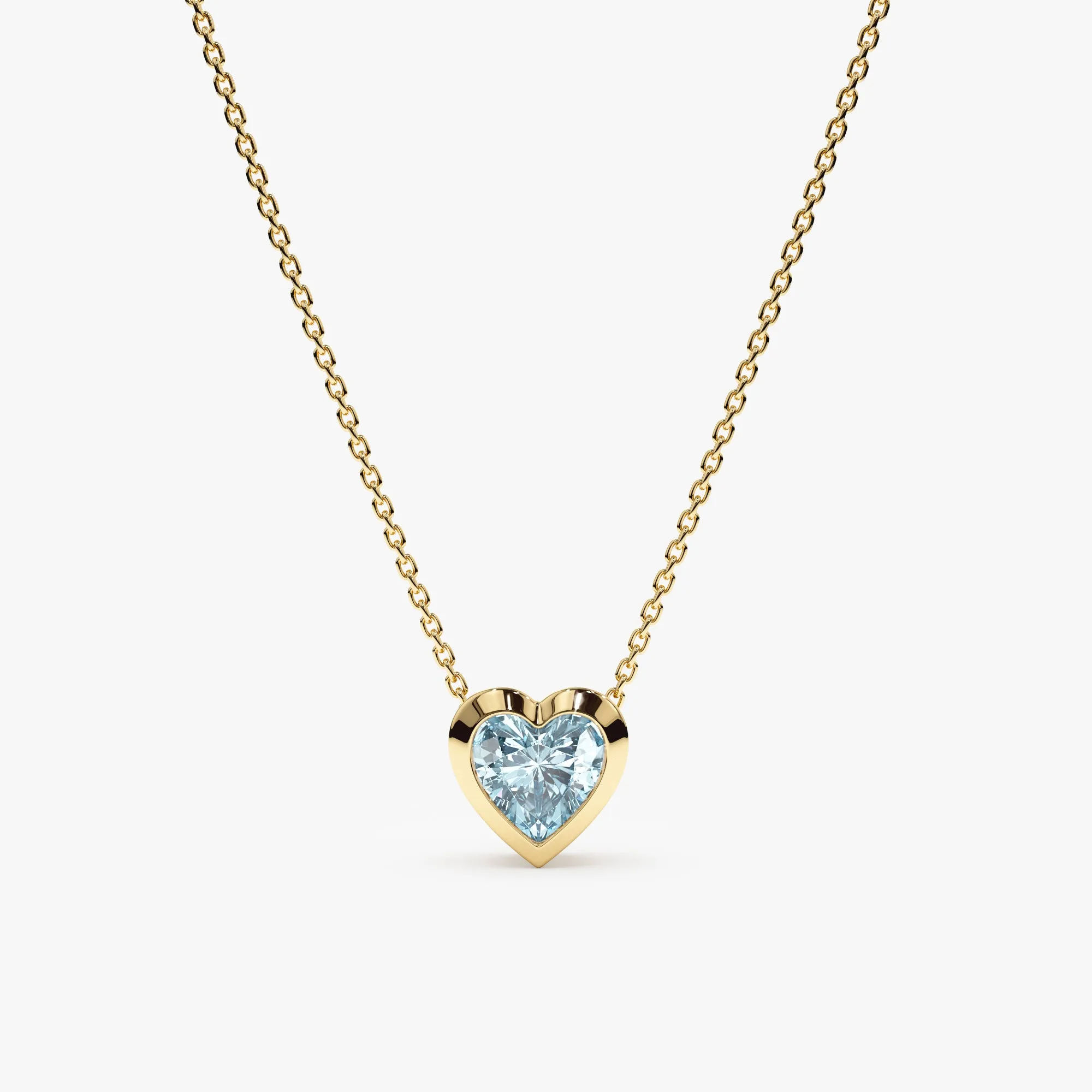 Aquamarine Heart Necklace, Ashly SARAHELISE