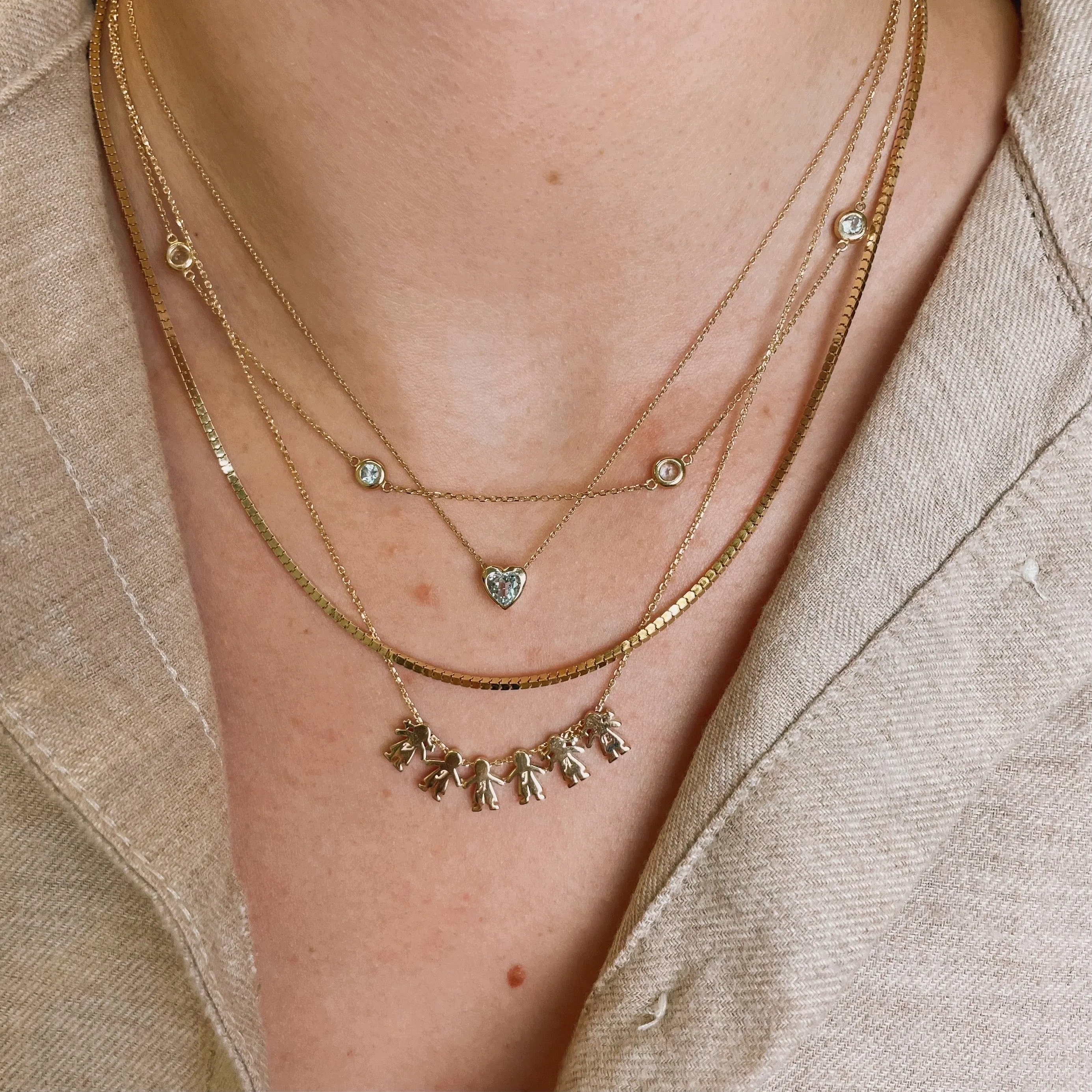 Aquamarine Heart Necklace, Ashly SARAHELISE