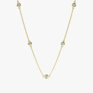 Aquamarine Station Necklace, Gwen SARAHELISE