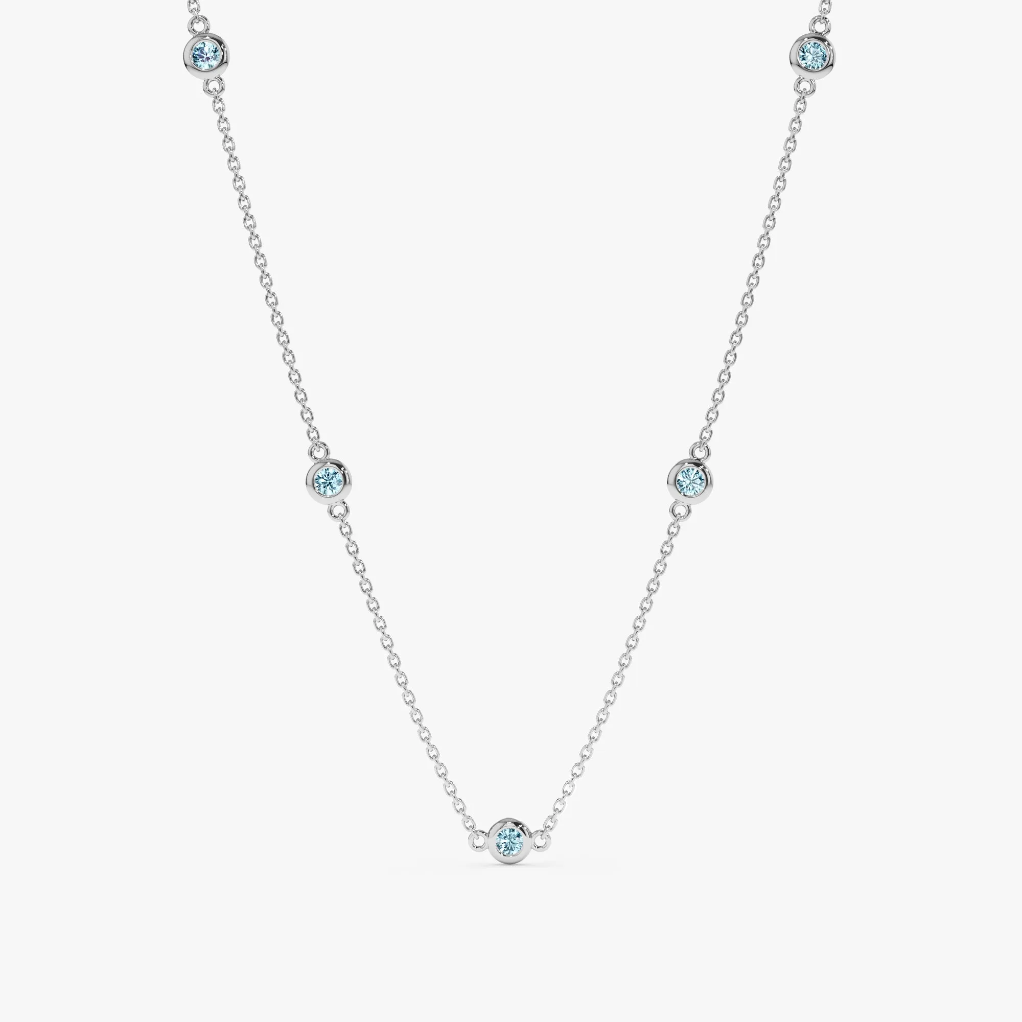 Aquamarine Station Necklace, Gwen SARAHELISE