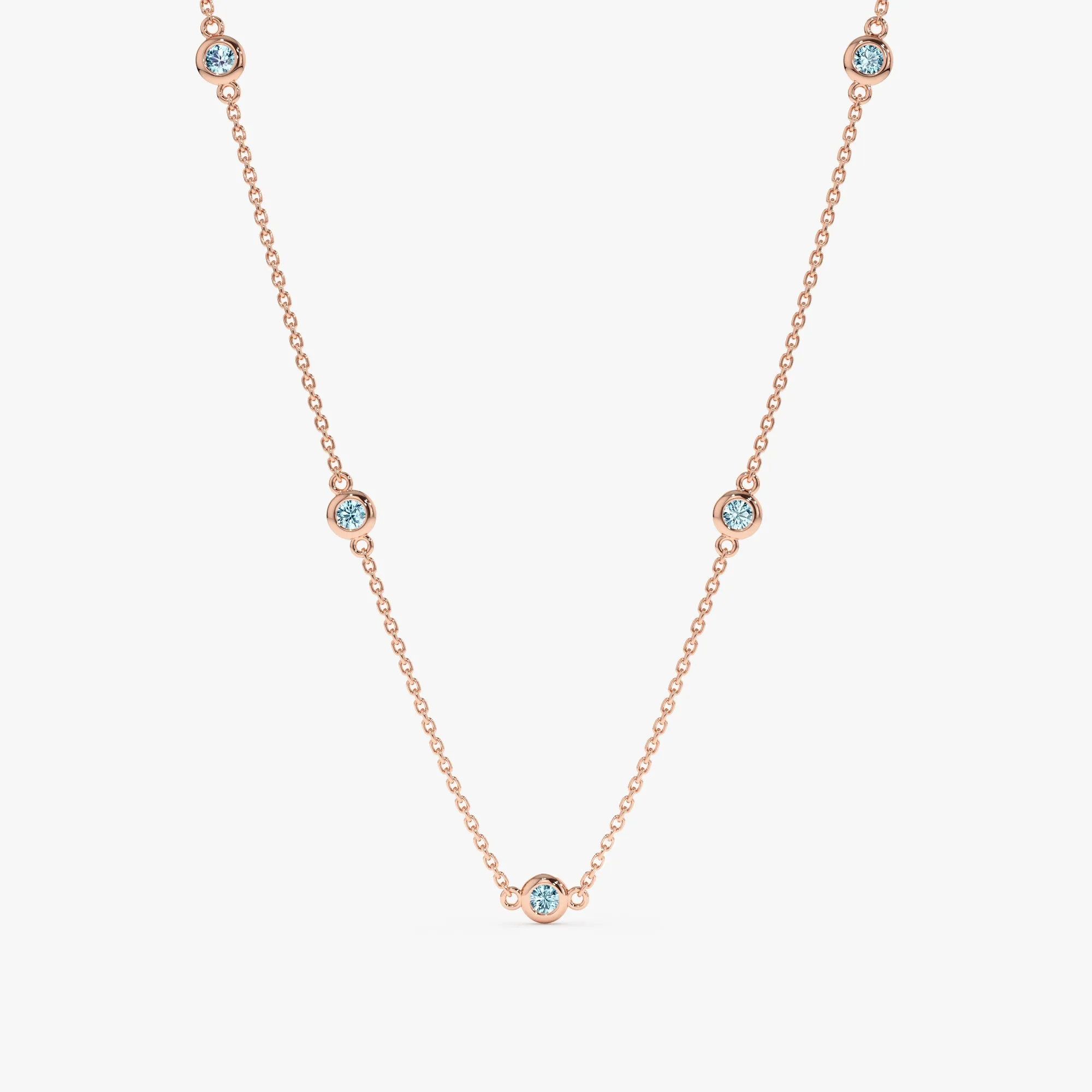Aquamarine Station Necklace, Gwen SARAHELISE