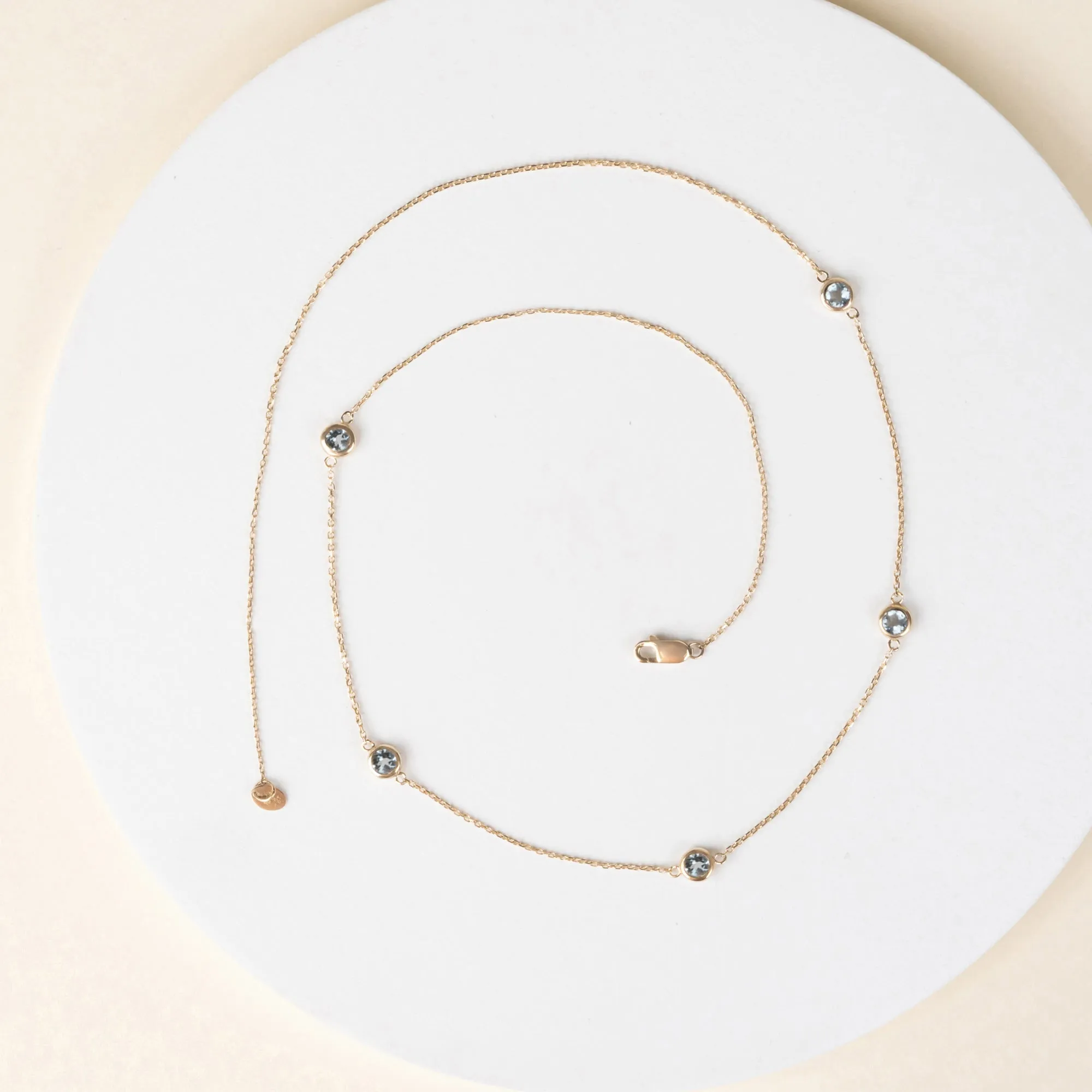 Aquamarine Station Necklace, Gwen SARAHELISE