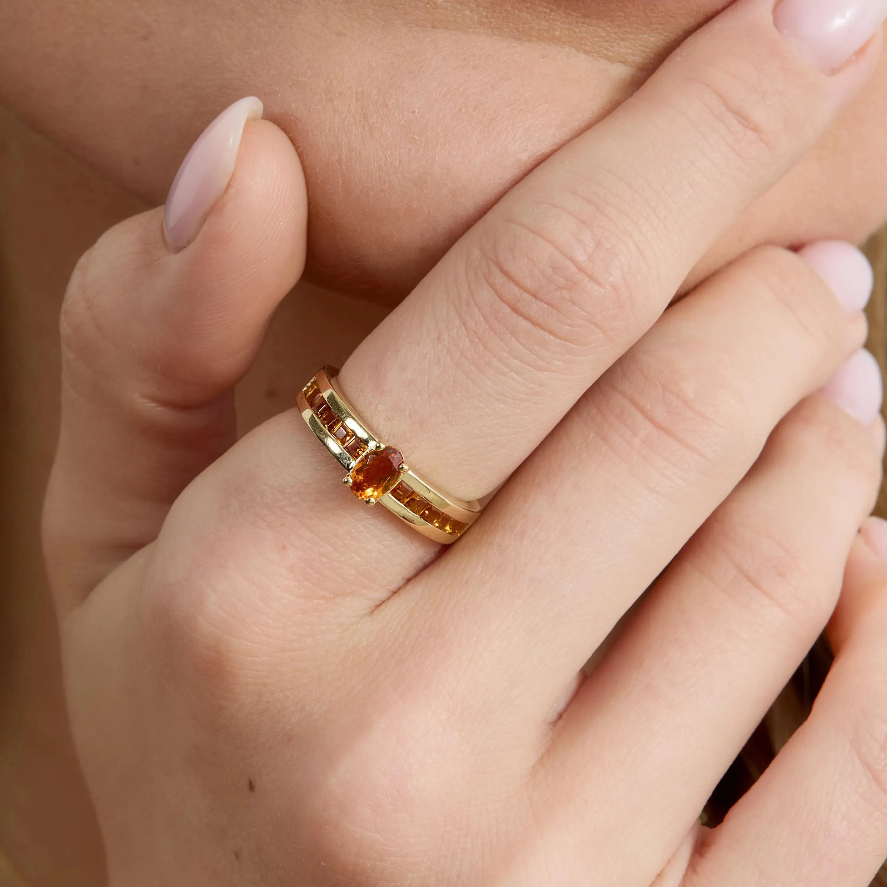 Art Deco Citrine Engagement Ring, Cyid SARAHELISE