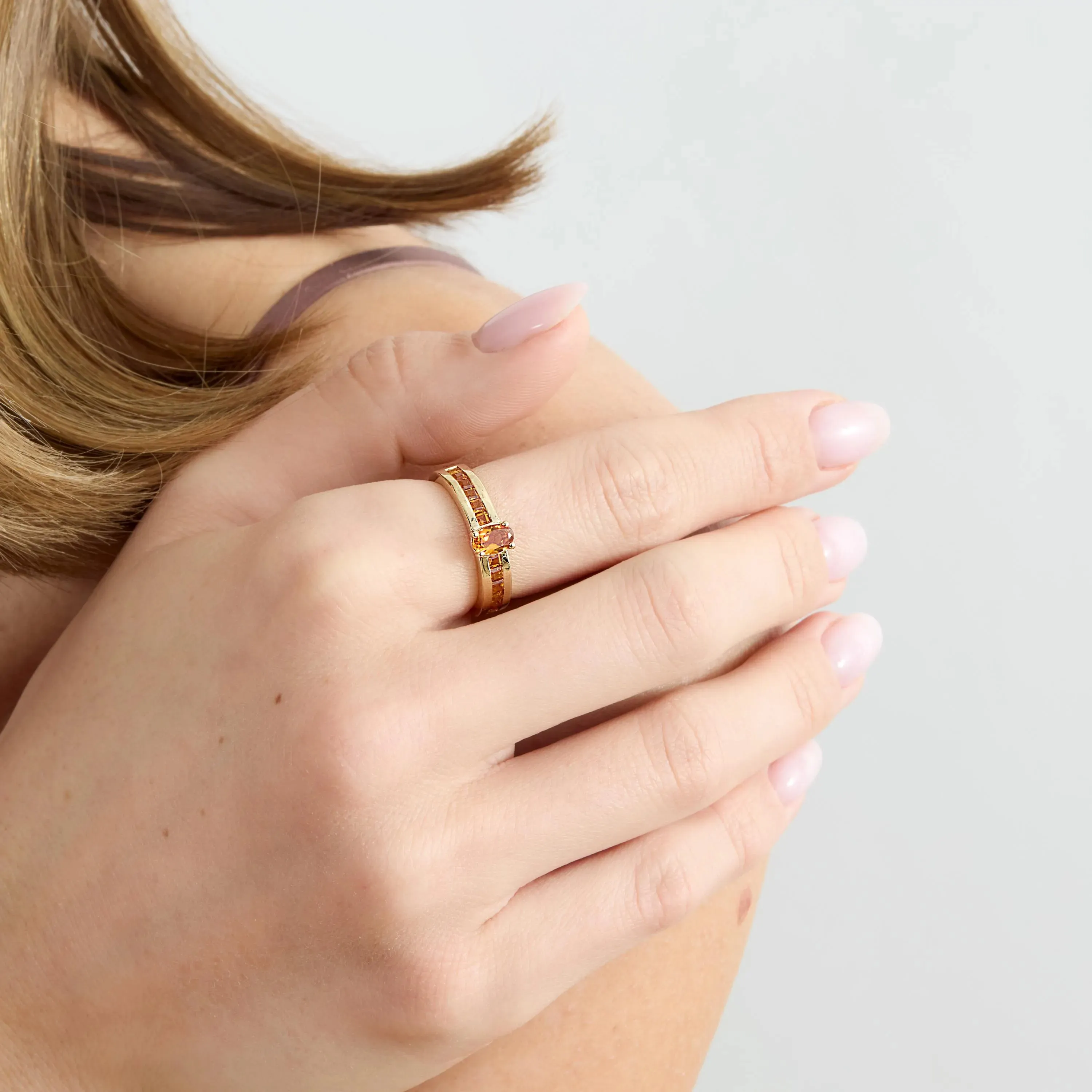 Art Deco Citrine Engagement Ring, Cyid SARAHELISE