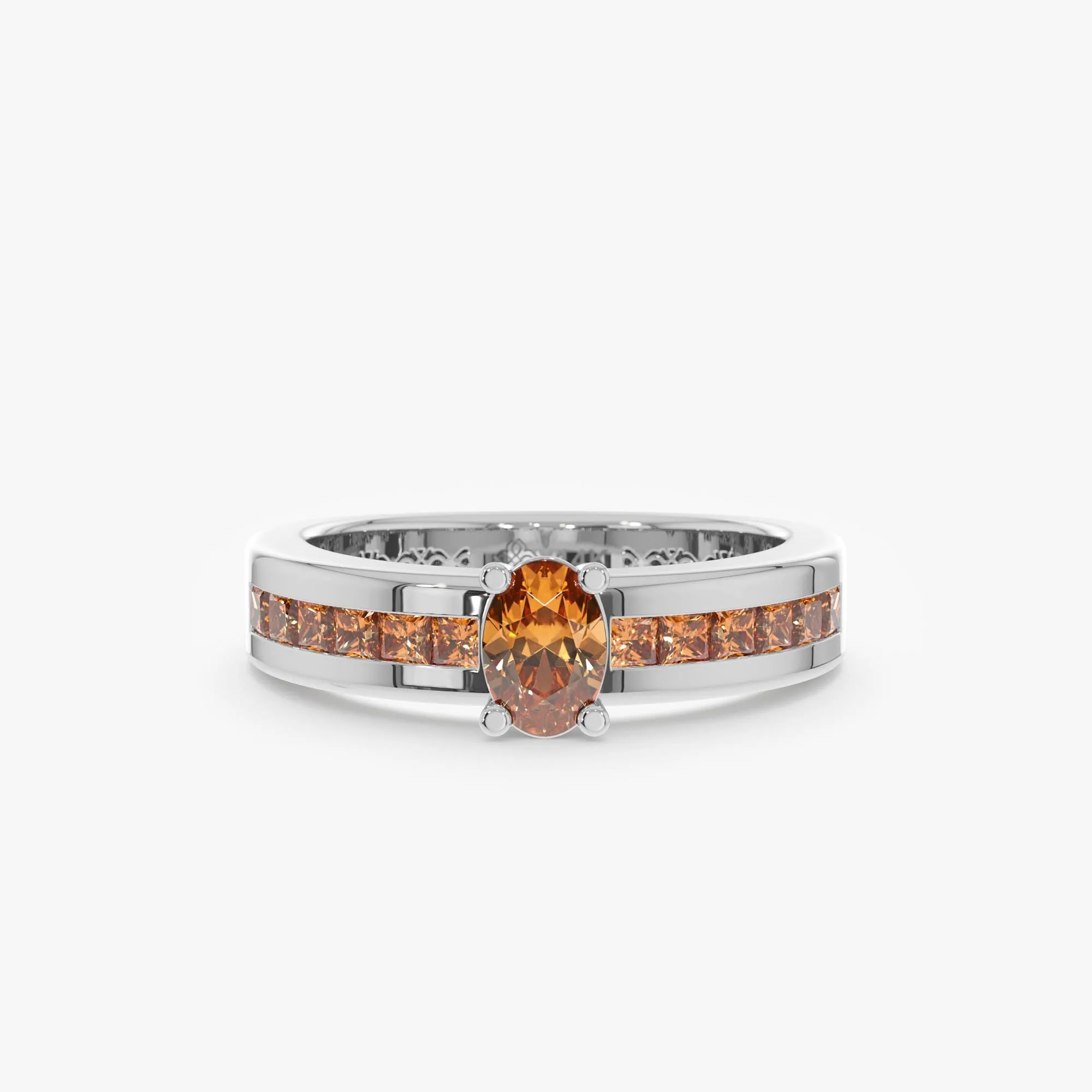 Art Deco Citrine Engagement Ring, Cyid SARAHELISE
