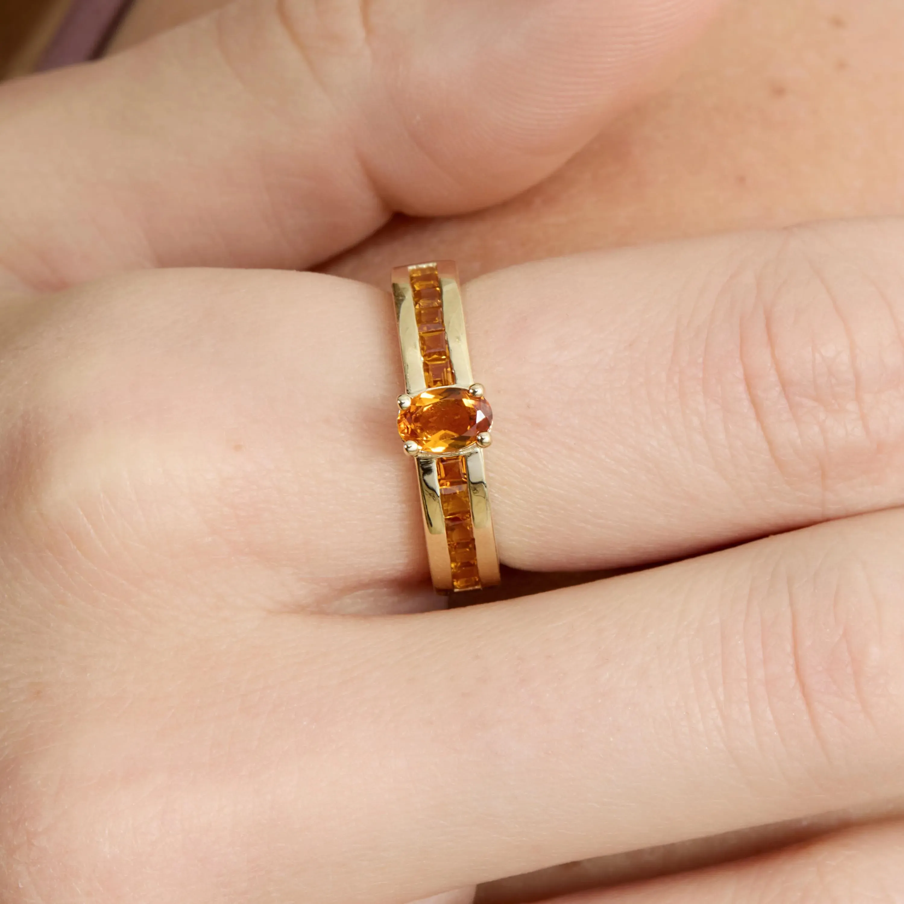 Art Deco Citrine Engagement Ring, Cyid SARAHELISE