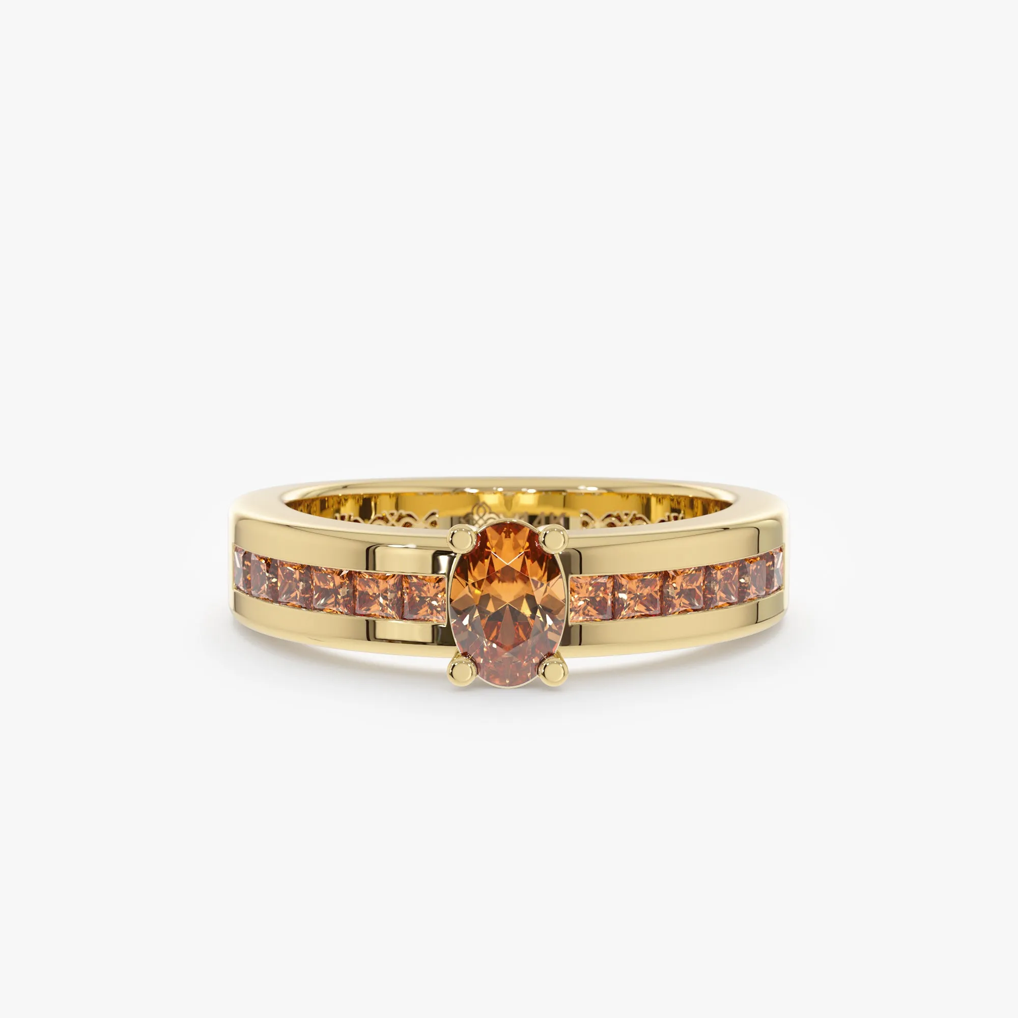 Art Deco Citrine Engagement Ring, Cyid SARAHELISE