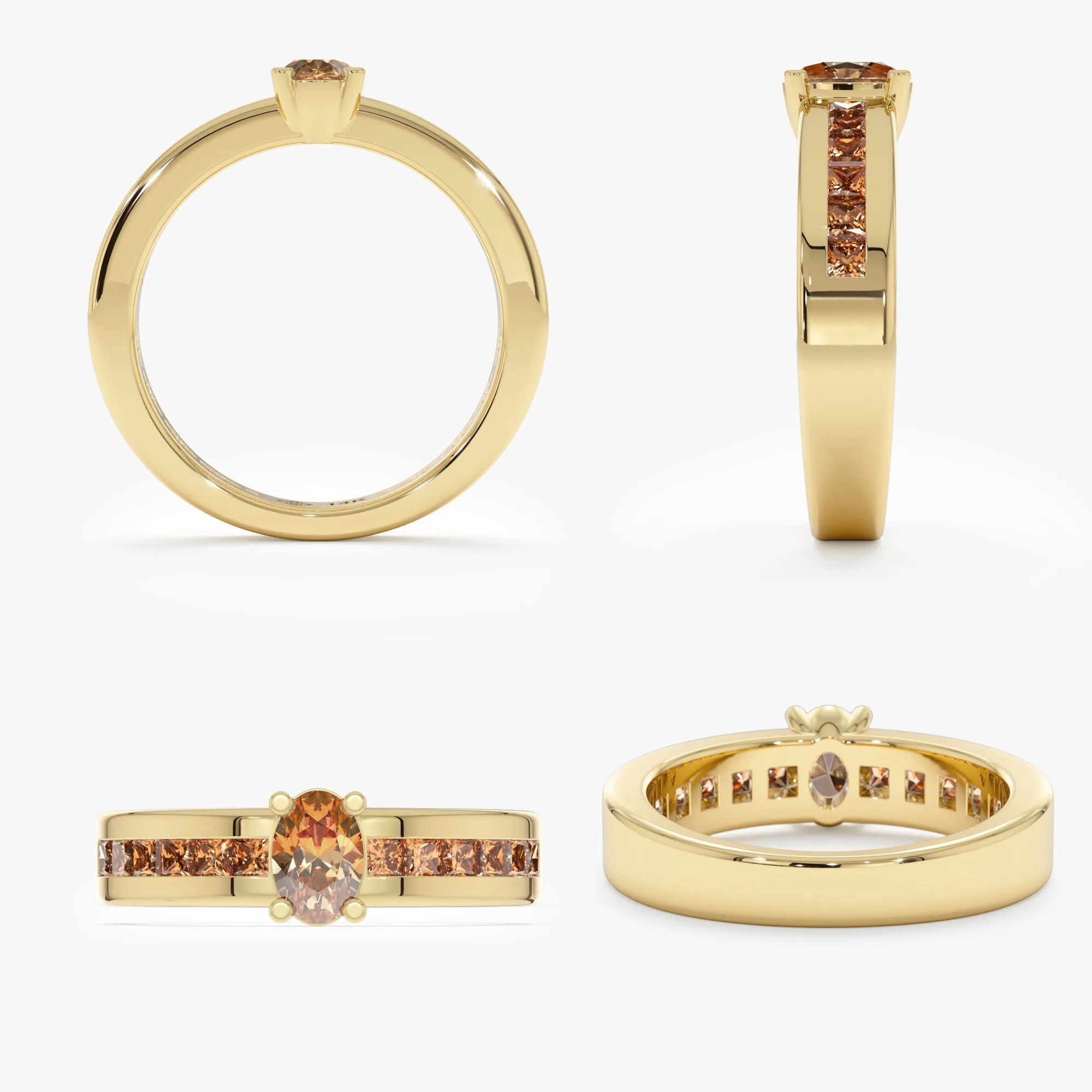 Art Deco Citrine Engagement Ring, Cyid SARAHELISE
