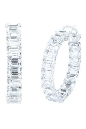Asscher Cut Large Hoop Earrings