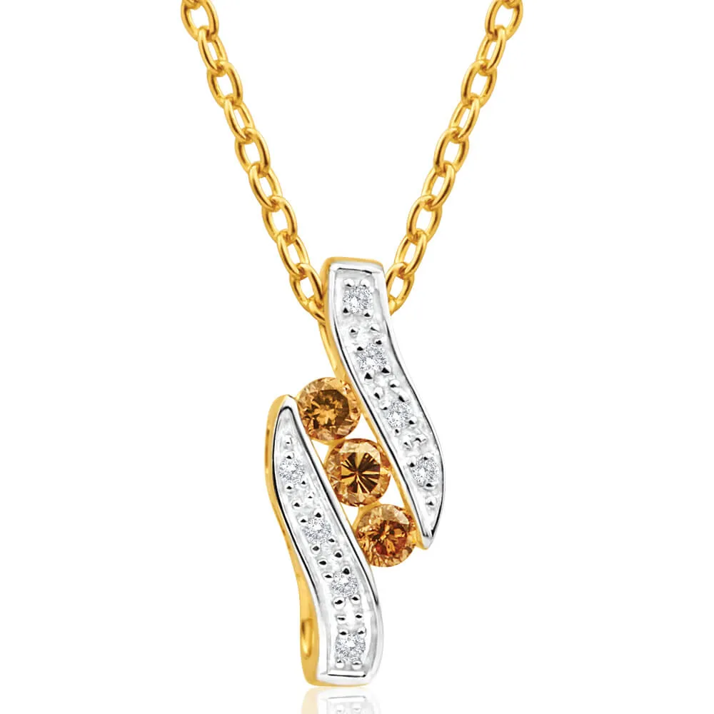 Australian Diamond 9ct Yellow Gold 1/5 Carat Diamond Pendant Shiels