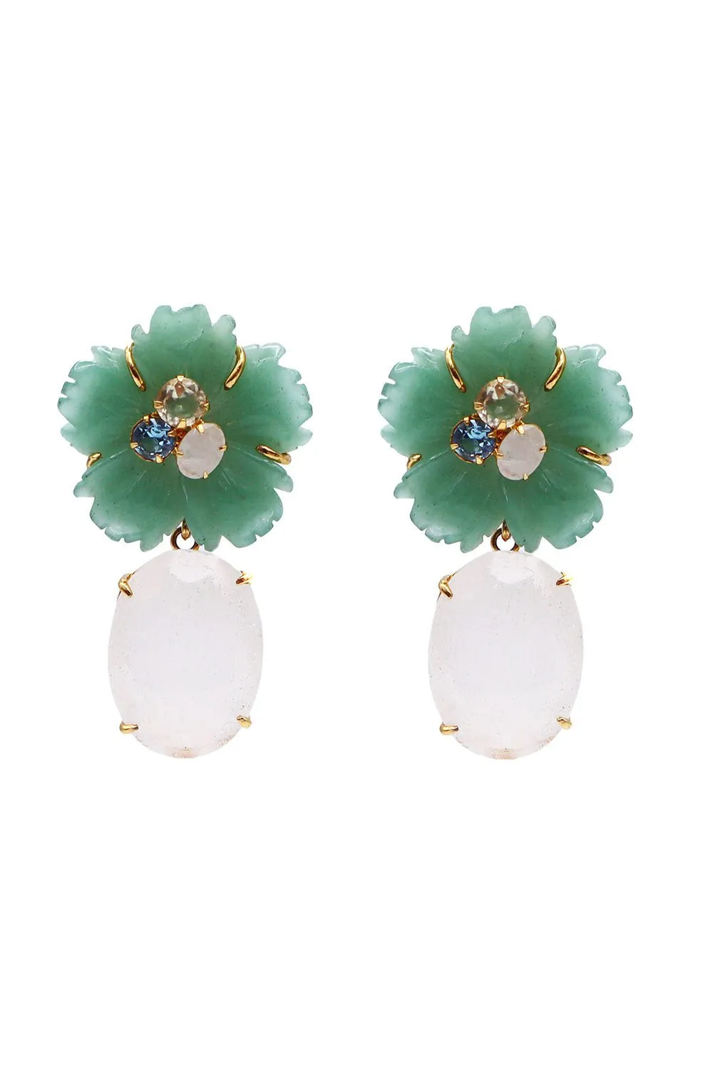 Aventurine Flower Earrings