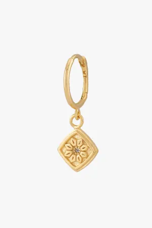 Azulejo Hoop  Earring Gold Plated Wildthings Collectables