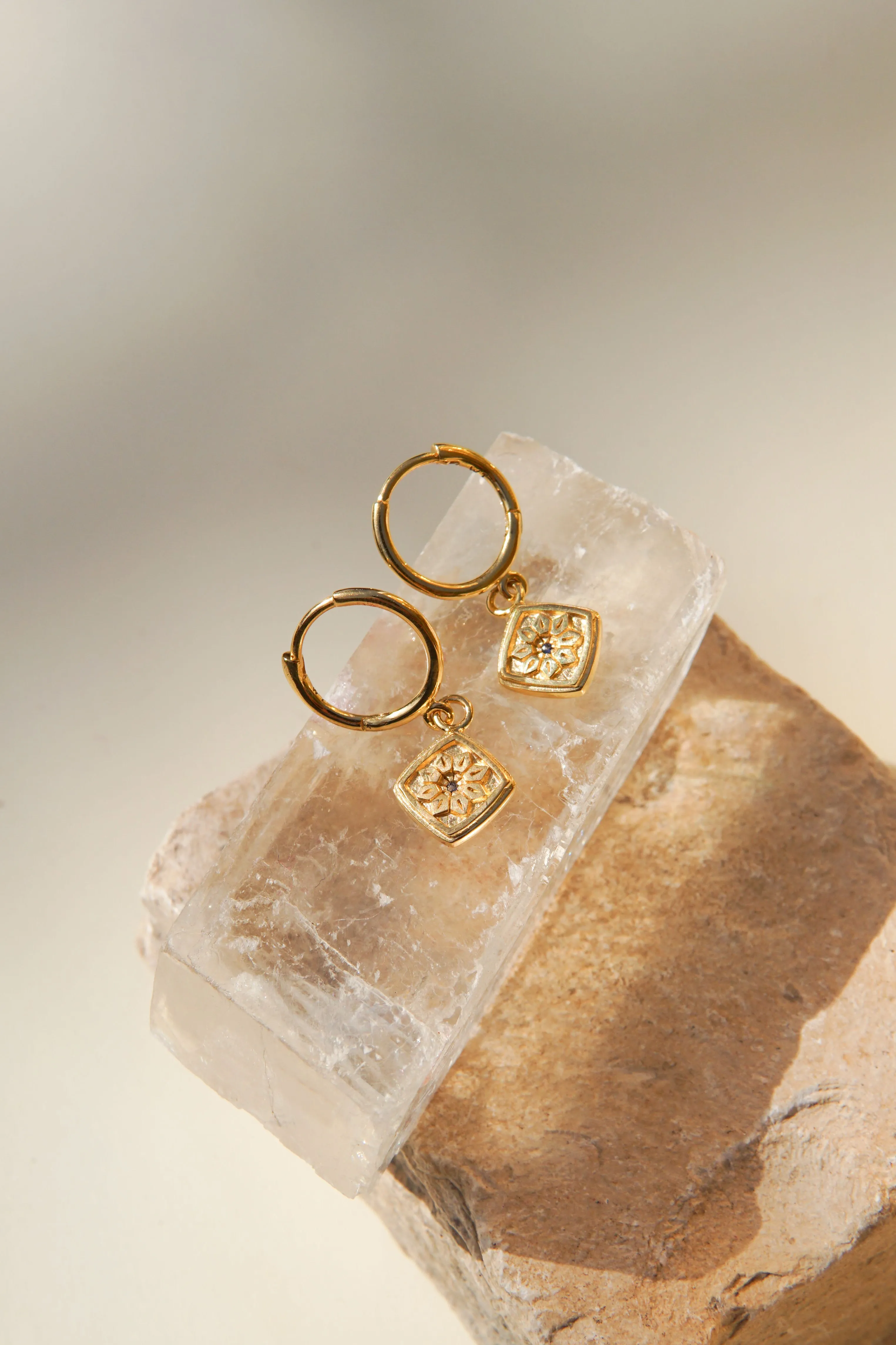 Azulejo Hoop  Earring Gold Plated Wildthings Collectables