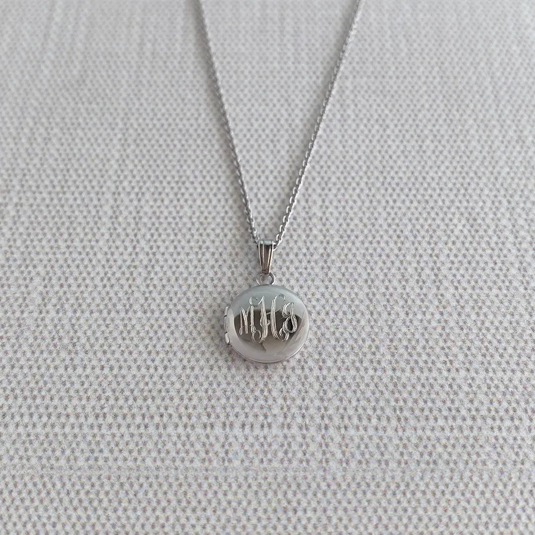 Baby Sterling Silver Round Locket Necklace Croghans