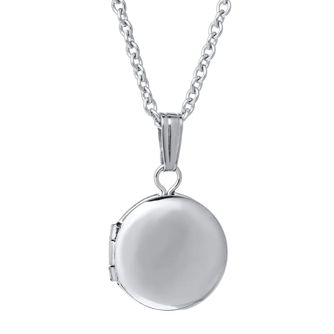 Baby Sterling Silver Round Locket Necklace Croghans