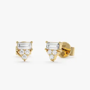 Baguette Accent Diamond Studs, Whitney SARAHELISE