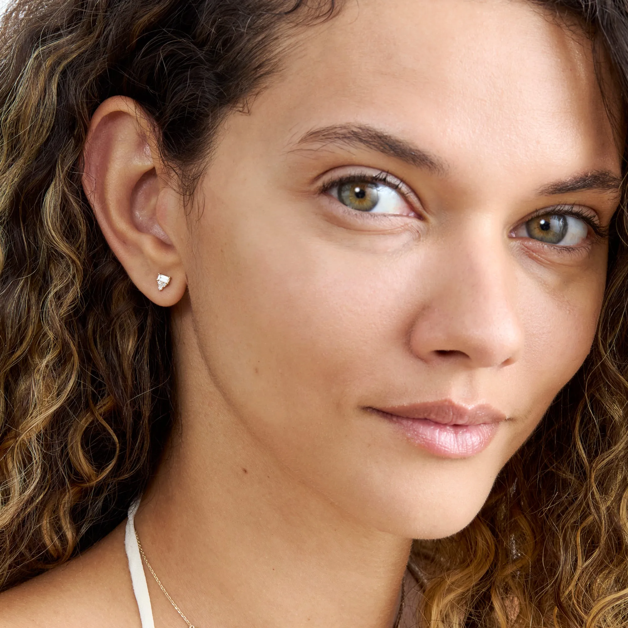Baguette Accent Diamond Studs, Whitney SARAHELISE