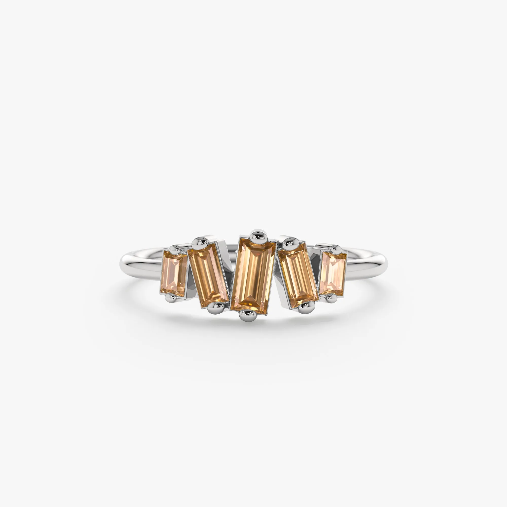 Baguette Citrine Cluster Ring, Lupita SARAHELISE