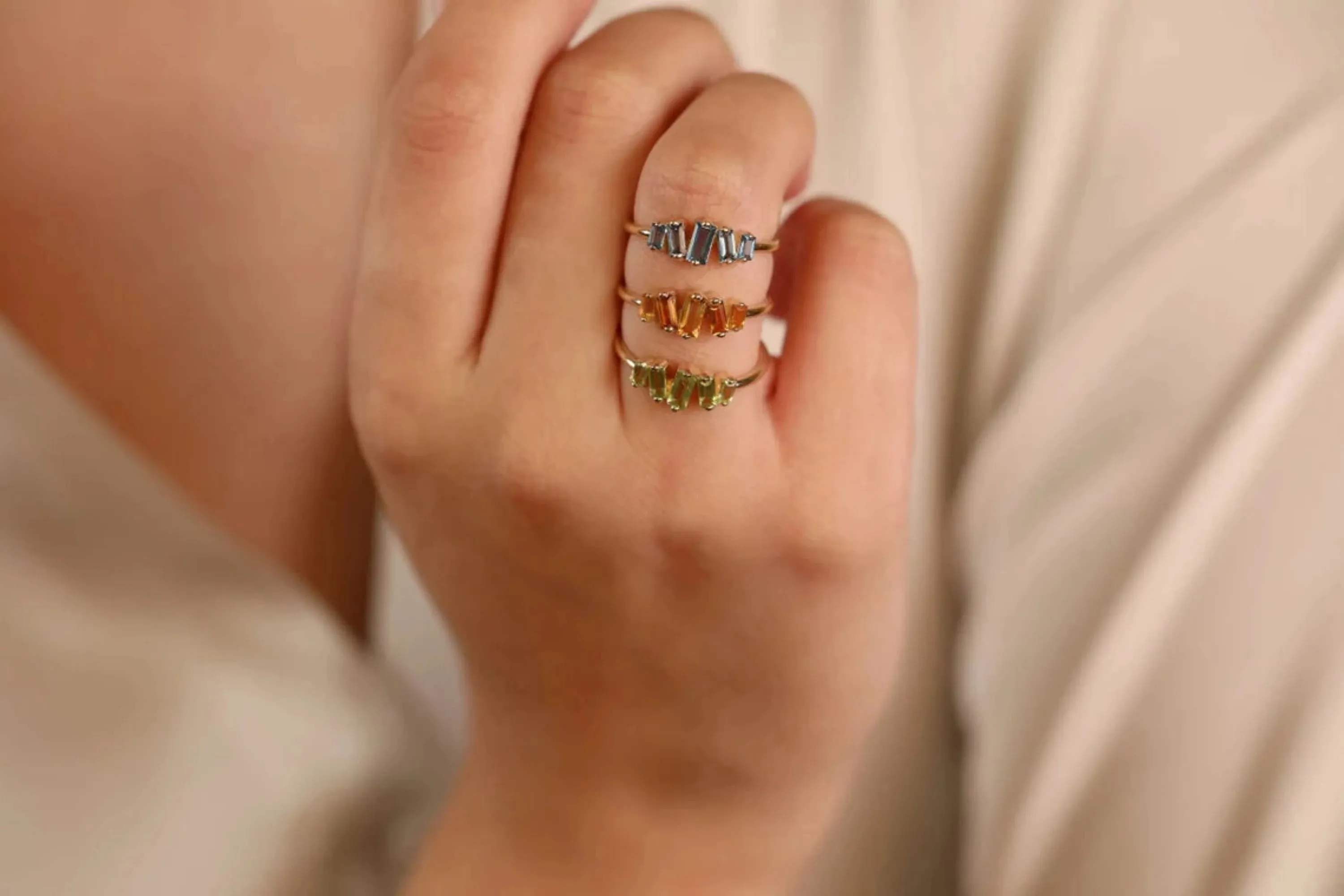 Baguette Citrine Cluster Ring, Lupita SARAHELISE