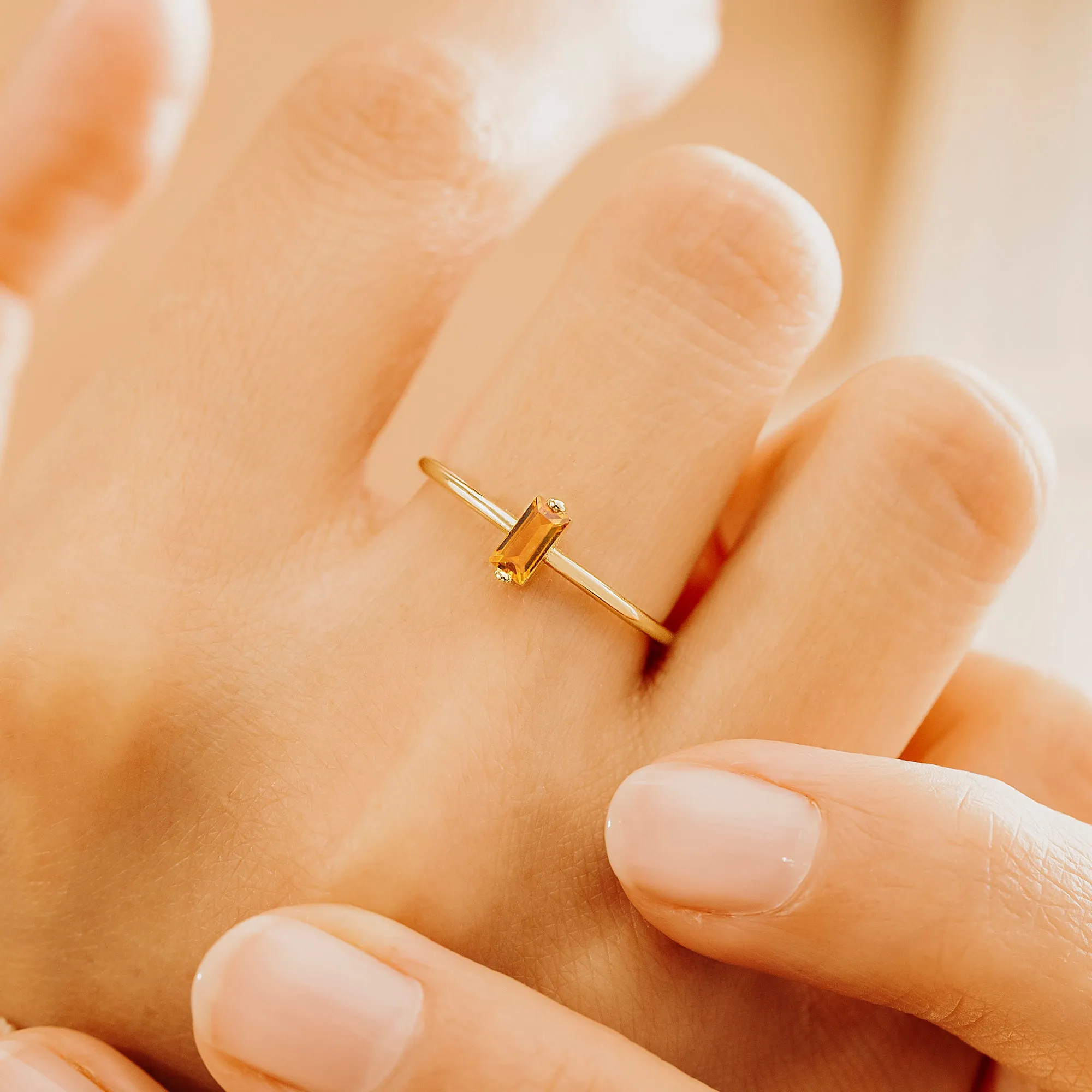 Baguette Citrine Ring, Lupita SARAHELISE