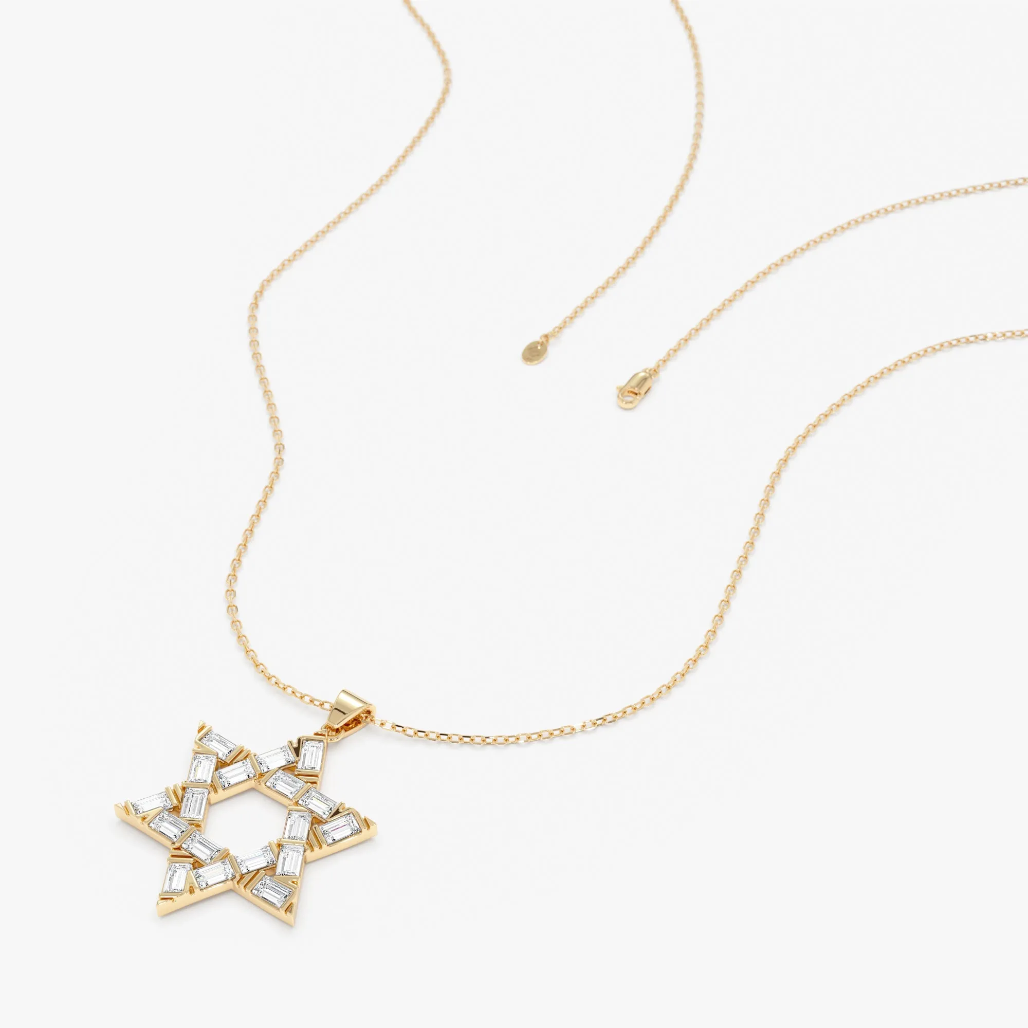Baguette Diamond Star of David Pendant Necklace, Batya SARAHELISE