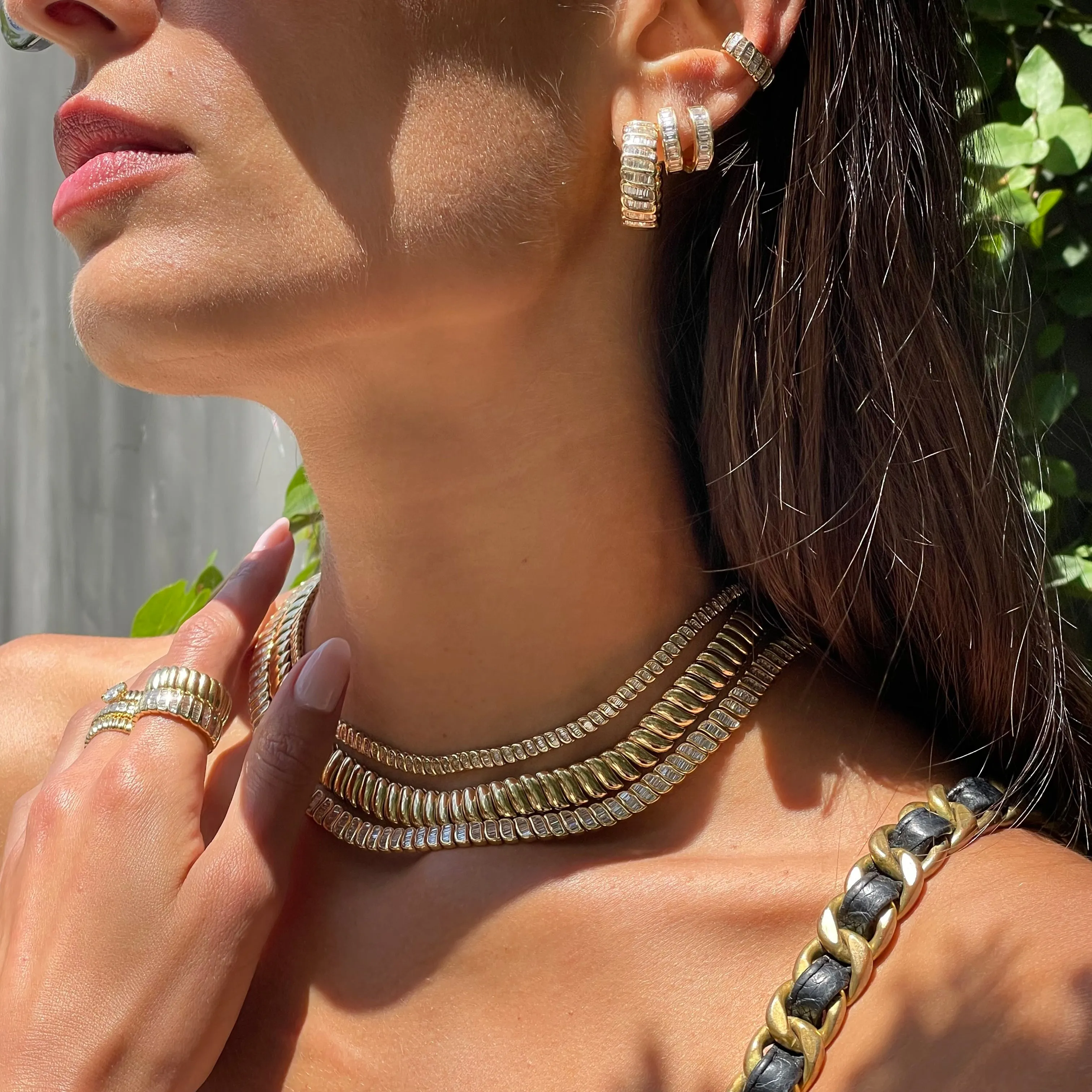 BAGUETTE DIAMOND ZOE CHOKER Anita Ko