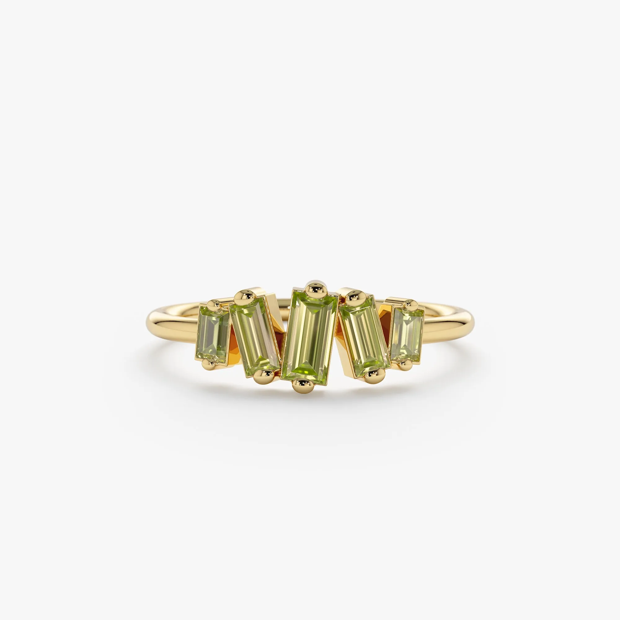 Baguette Peridot Cluster Ring, Lupita SARAHELISE