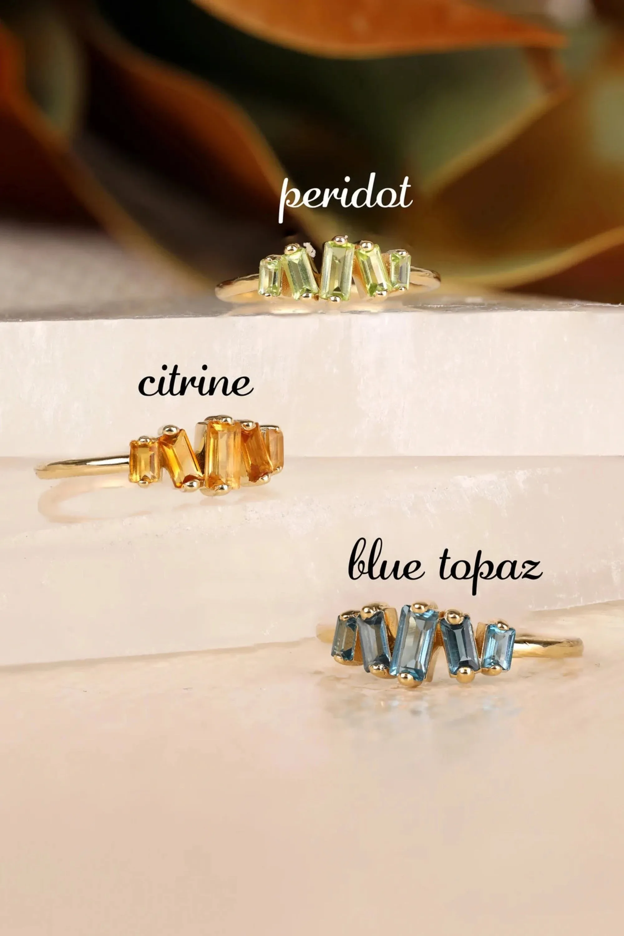 Baguette Peridot Cluster Ring, Lupita SARAHELISE